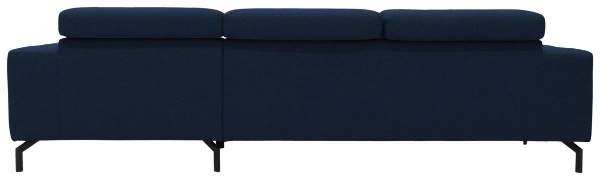 Ecksofa Cunelli Dunkelblau Webstoff - Schwarz/Dunkelblau, Design, Textil (292/175cm) - MID.YOU
