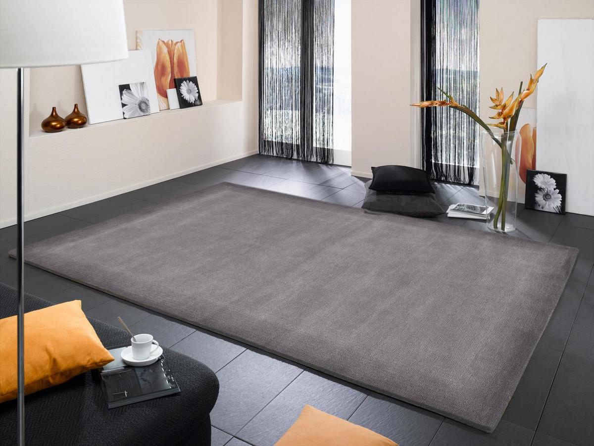 Wollteppich Grau Viniciano Tami 170x240 cm Handgeknüpft - Grau, Basics, Textil (170/240cm) - Cazaris