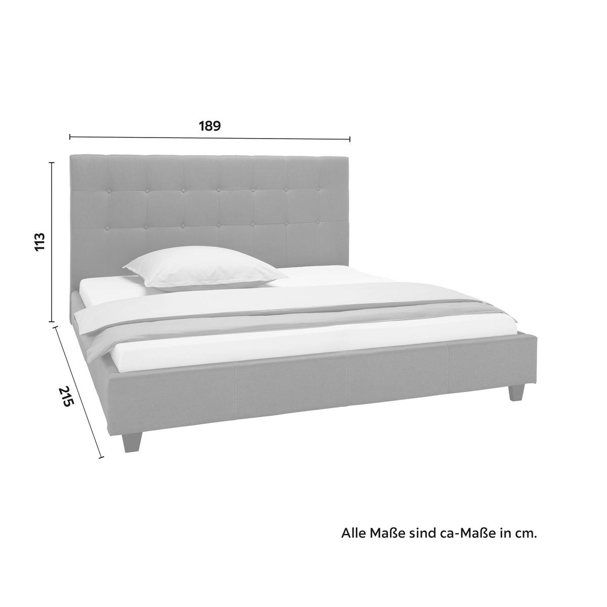 Čalouněná postel Frederico, 180x200, šedá - šedá/černá, Moderní, kov/dřevo (180/200cm) - Bessagi Home