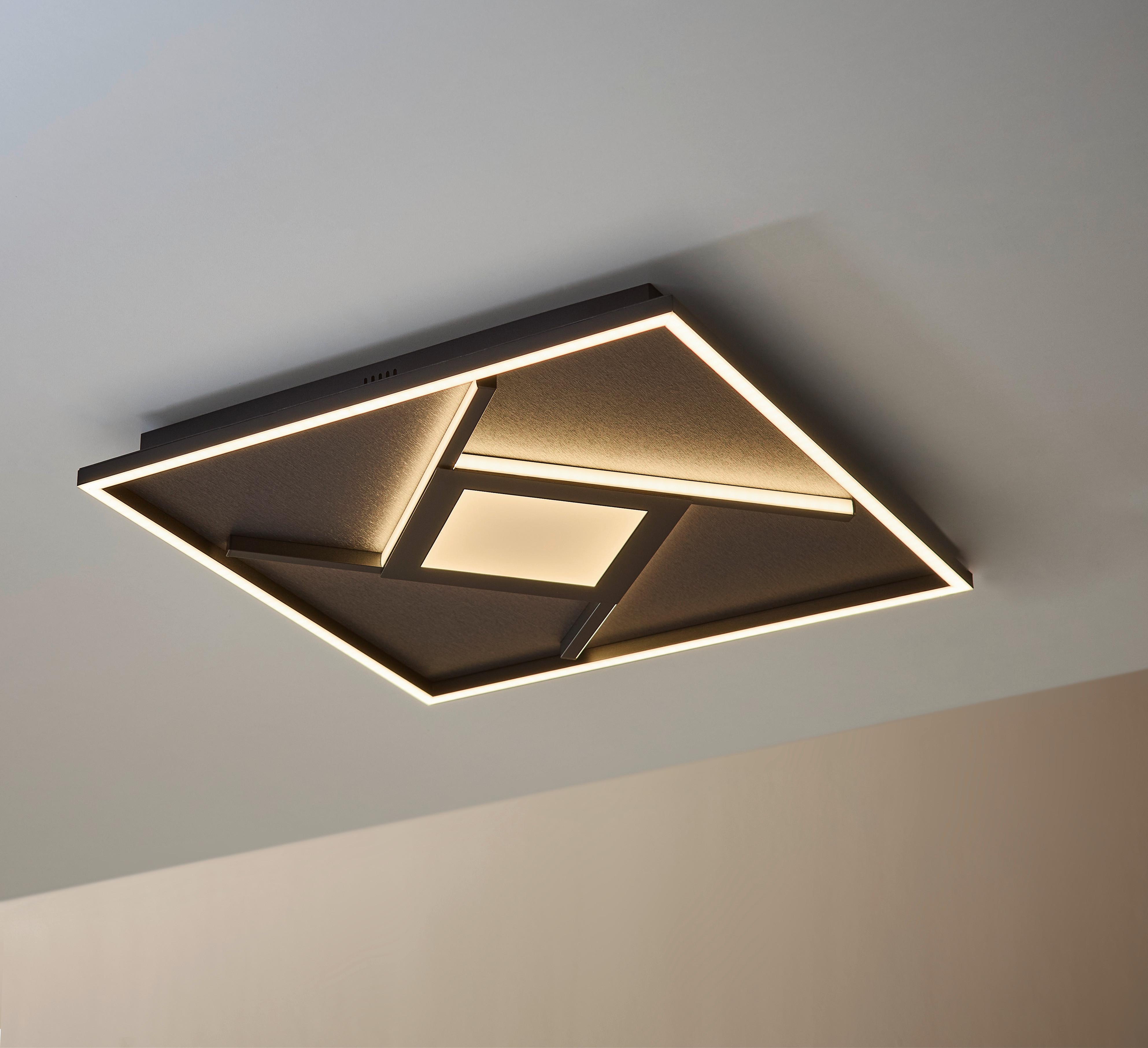Led-deckenleuchte Hardy Schwarz B: 46 Cm - Schwarz, Design, Kunststoff/Textil (4,7/46/46cm) - Brilliant