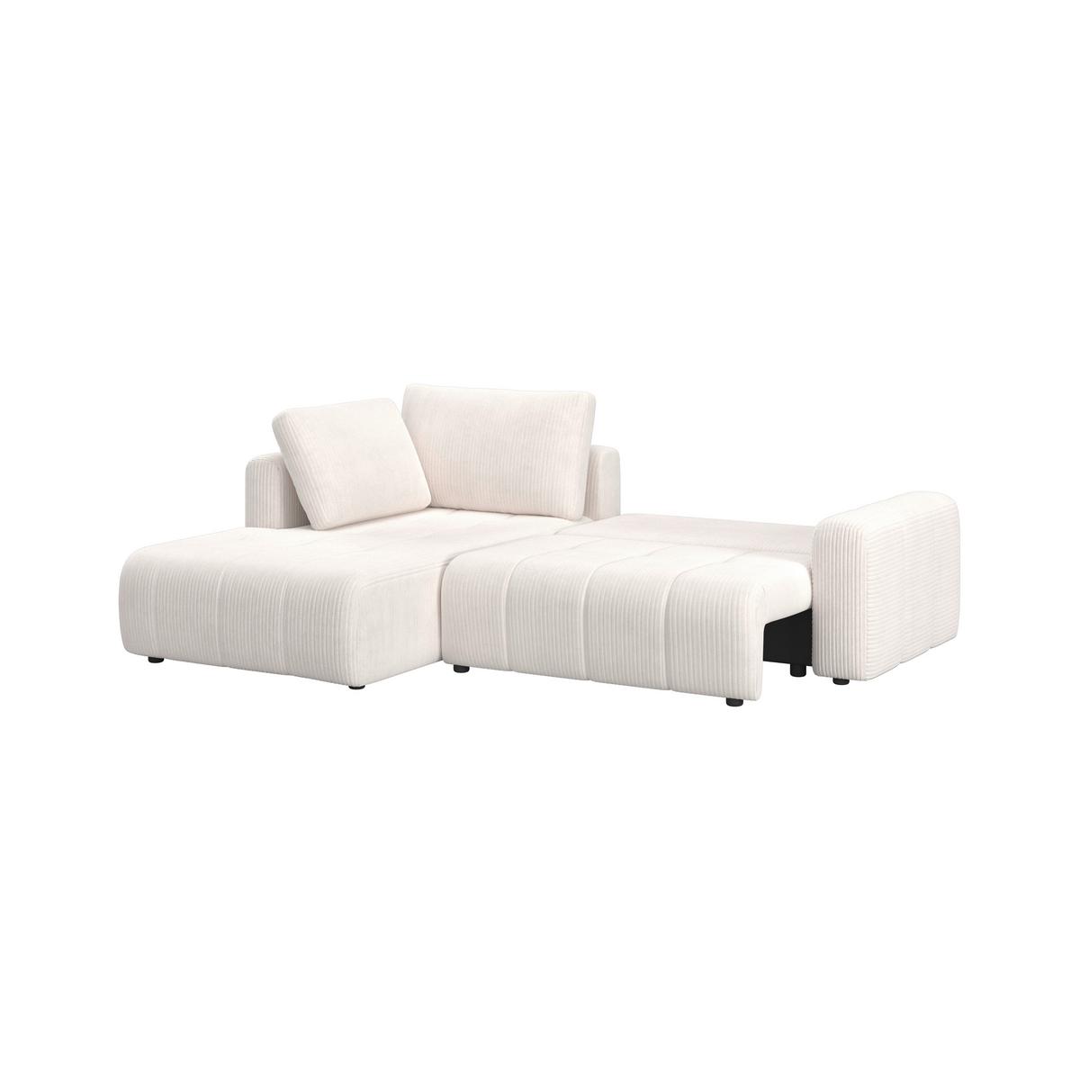 Sedací souprava GIA, levá, bílá - bílá/černá, Moderní, dřevo/textil (261/94/197cm) - Bessagi Home