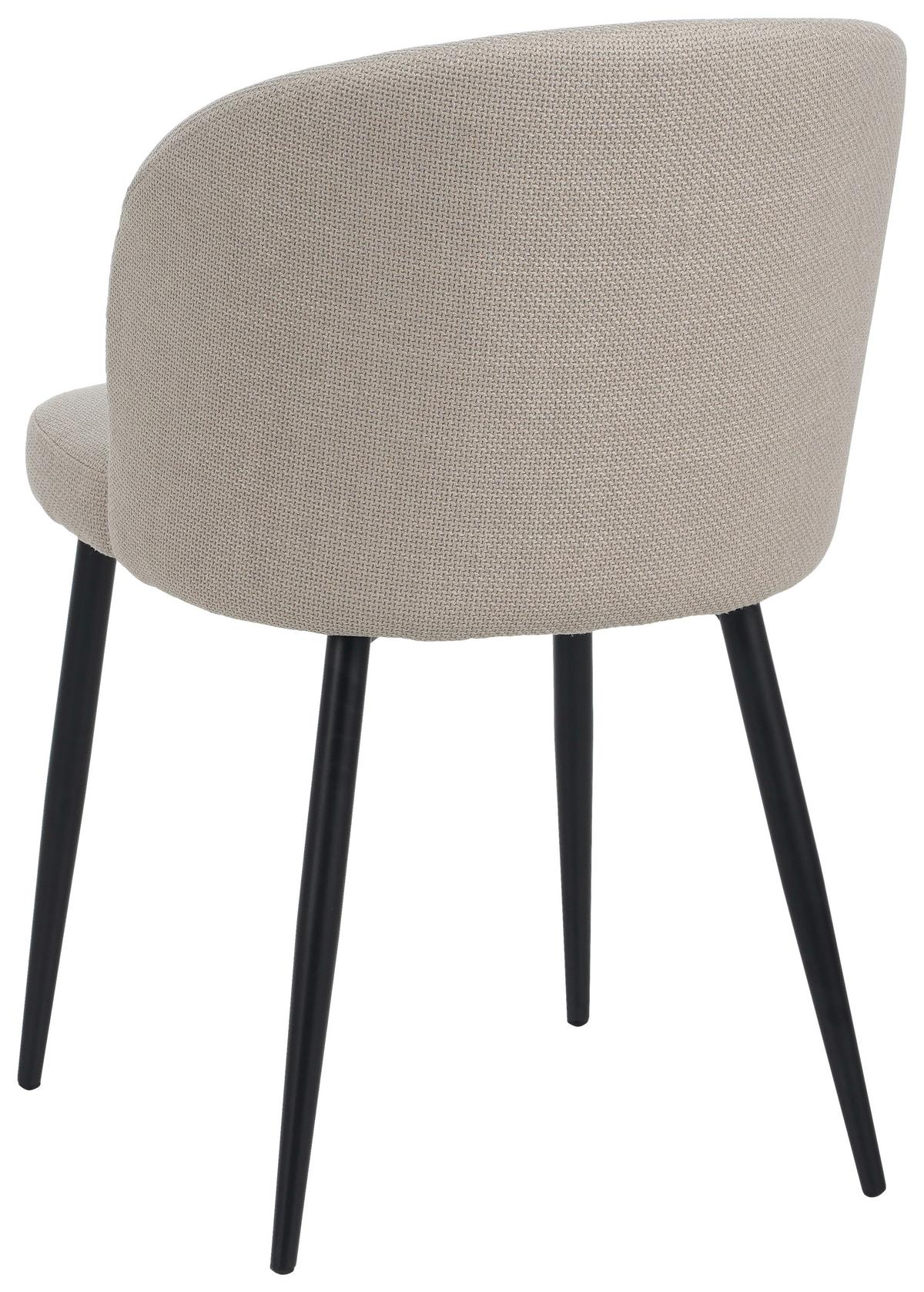 Vierfußstuhl Flo Webstoff Beige, B: 49 cm - Beige/Schwarz, KONVENTIONELL, Textil/Metall (49/78/58cm) - MID.YOU
