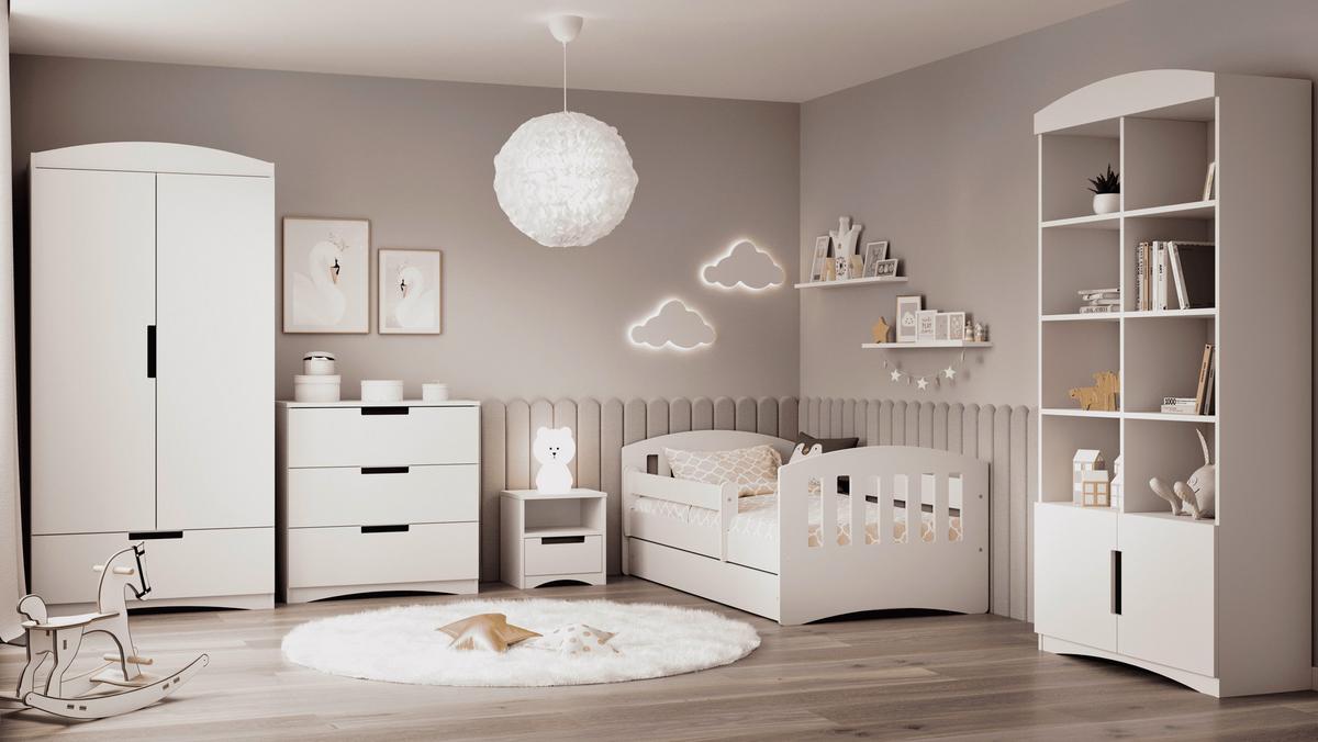 KOMMODE Classic Weiß B: 80cm - Weiß, MODERN, Holzwerkstoff (80/81/41cm) - MID.YOU