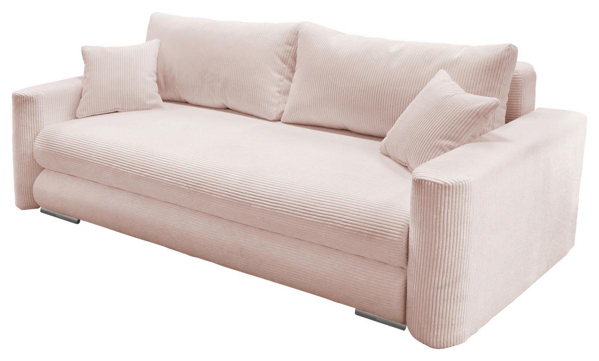 Schlafsofa Ralf Rosa B: 232 cm - Silberfarben/Rosa, Design, Textil (232/88/105cm) - MID.YOU