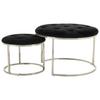 Hockerset 2-teilig Myla 100 Schwarz/silberfarben D:60/40cm - Silberfarben/Schwarz, Design, Textil (40/60/32/41/40/60cm) - Kayoom