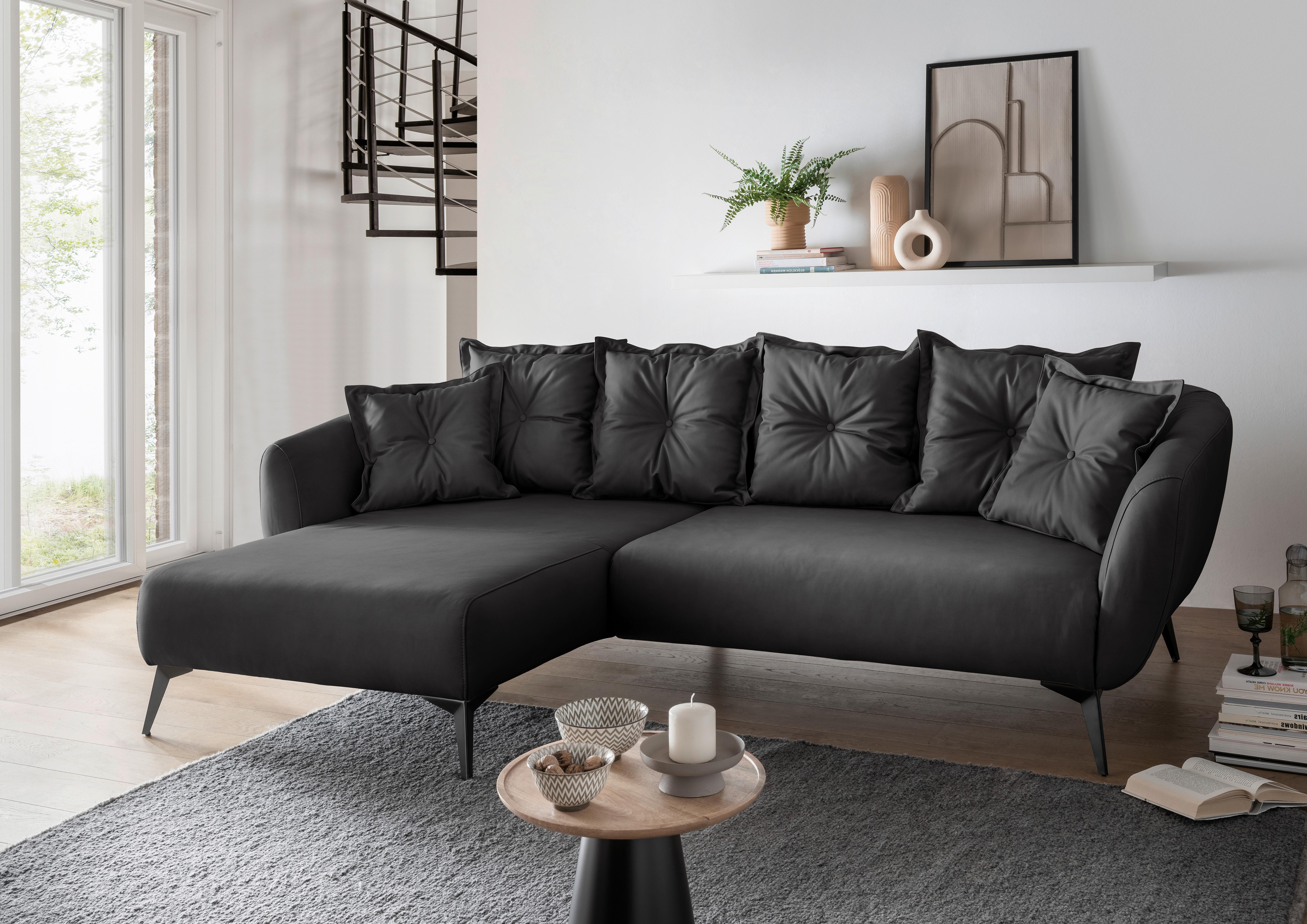 Ecksofa Baggio Schwarz S: 162x277 cm - Schwarz, MODERN, Textil (162/277cm) - Livetastic