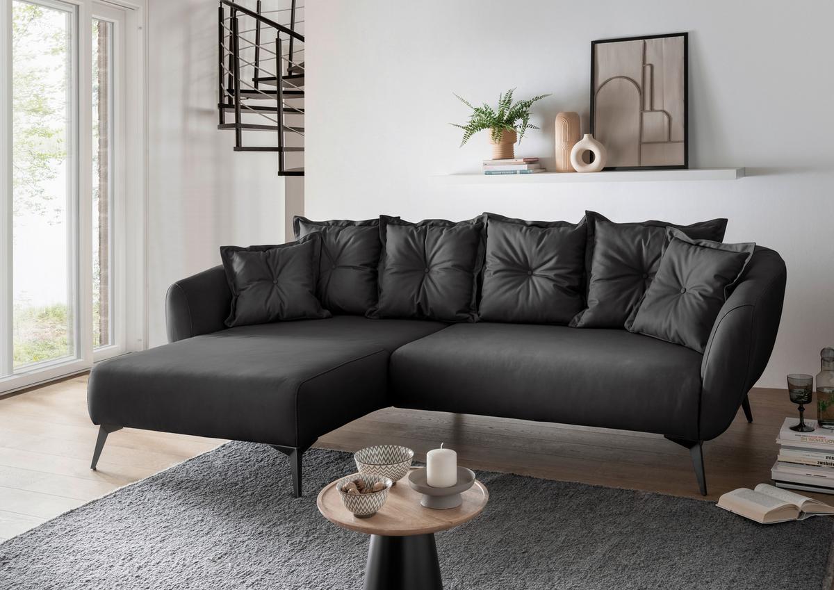 Ecksofa Baggio Schwarz S: 162x277 cm - Schwarz, MODERN, Textil (162/277cm) - Livetastic