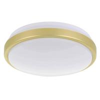 Led-deckenleuchte Lezuza Ø 24,5 Cm - Messingfarben/Weiß, Basics, Kunststoff/Metall (24,5/9cm) - Eglo