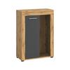 Vitrine Jam Anthrazit/eiche Dekor B: 86 Cm - Anthrazit/Eiche Wotan, Design, Glas/Holzwerkstoff (86/60/35cm) - MID.YOU