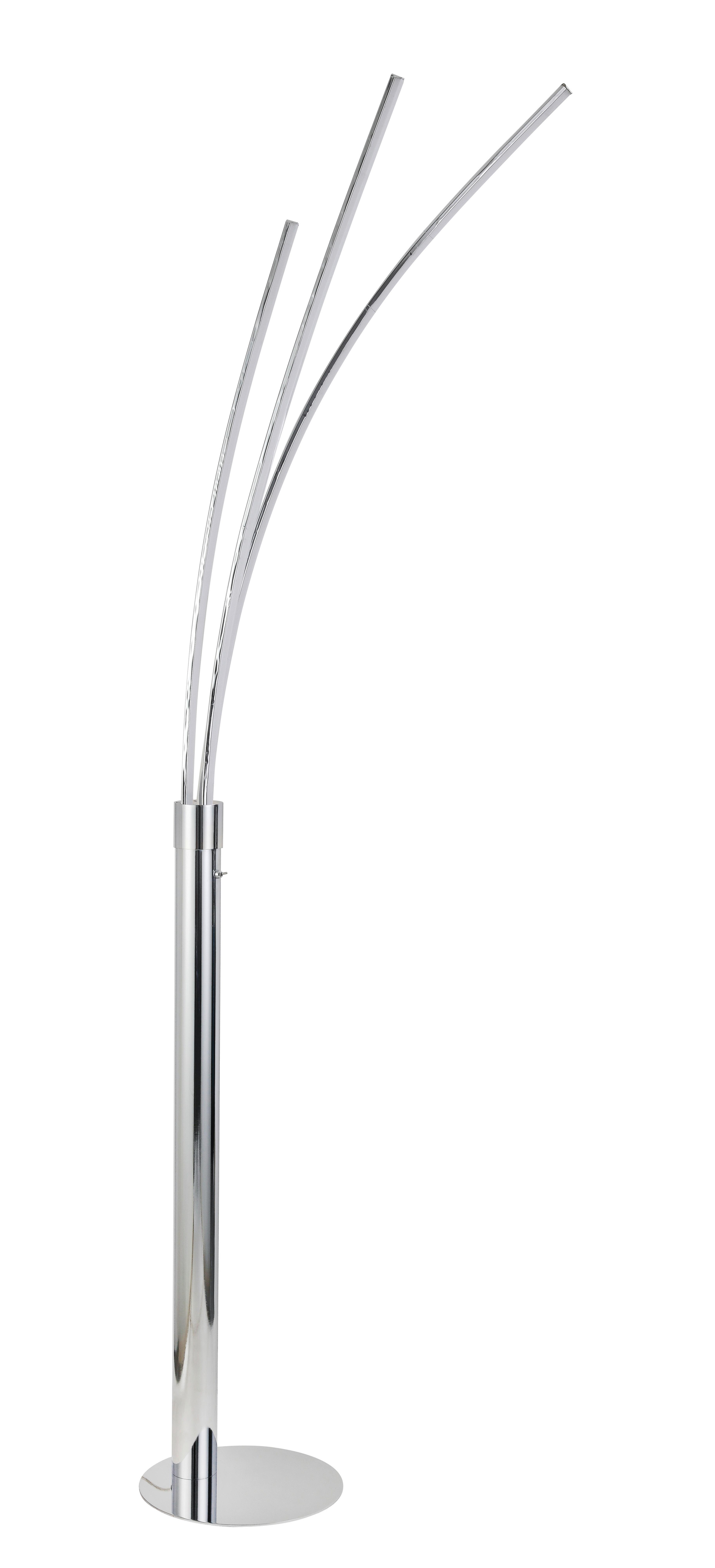 Stojací Led Svítidlo Remmer - barvy chromu, Moderní, kov/plast (28/210cm) - Premium Living