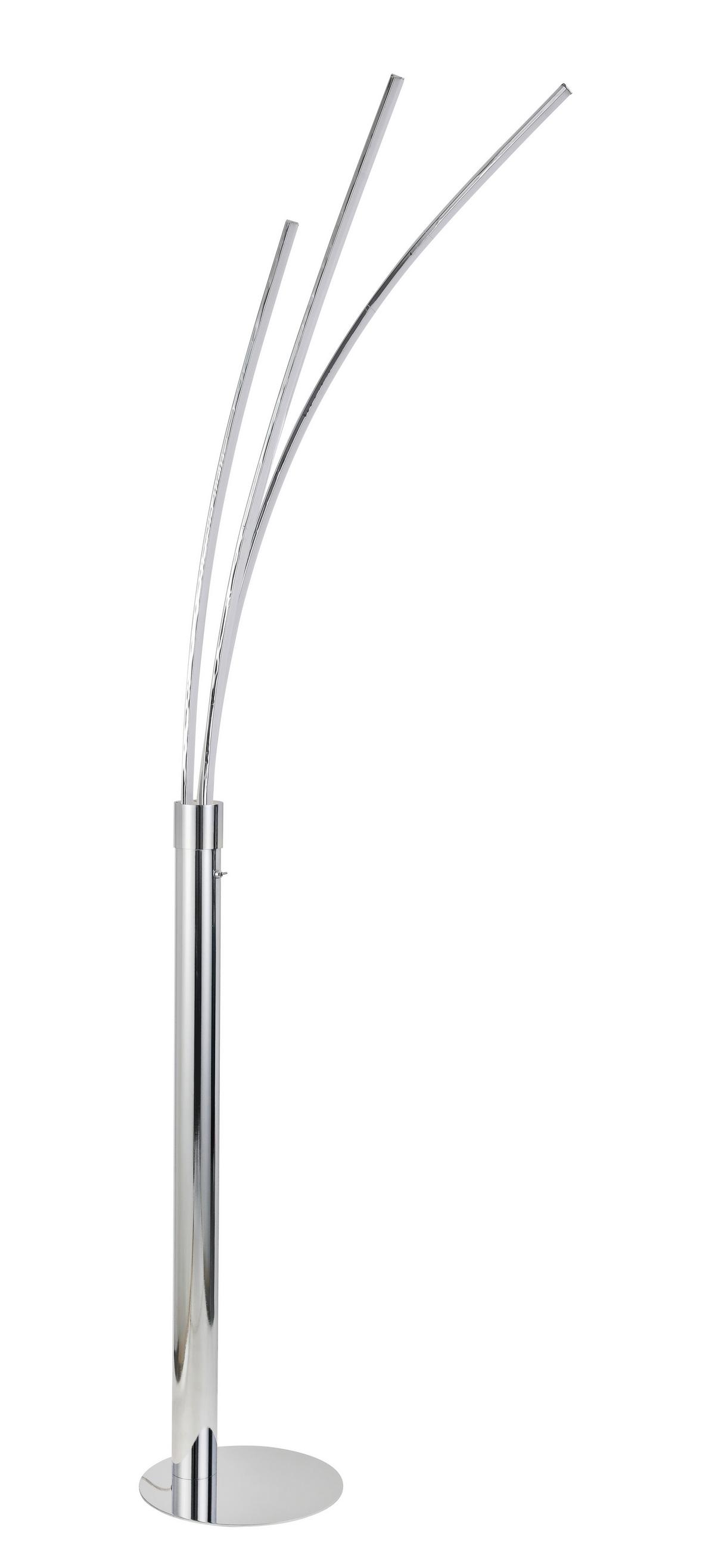 STOJACÍ LED SVÍTIDLO REMMER - barvy chromu, Moderní, kov/plast (28/210cm) - Modern Living