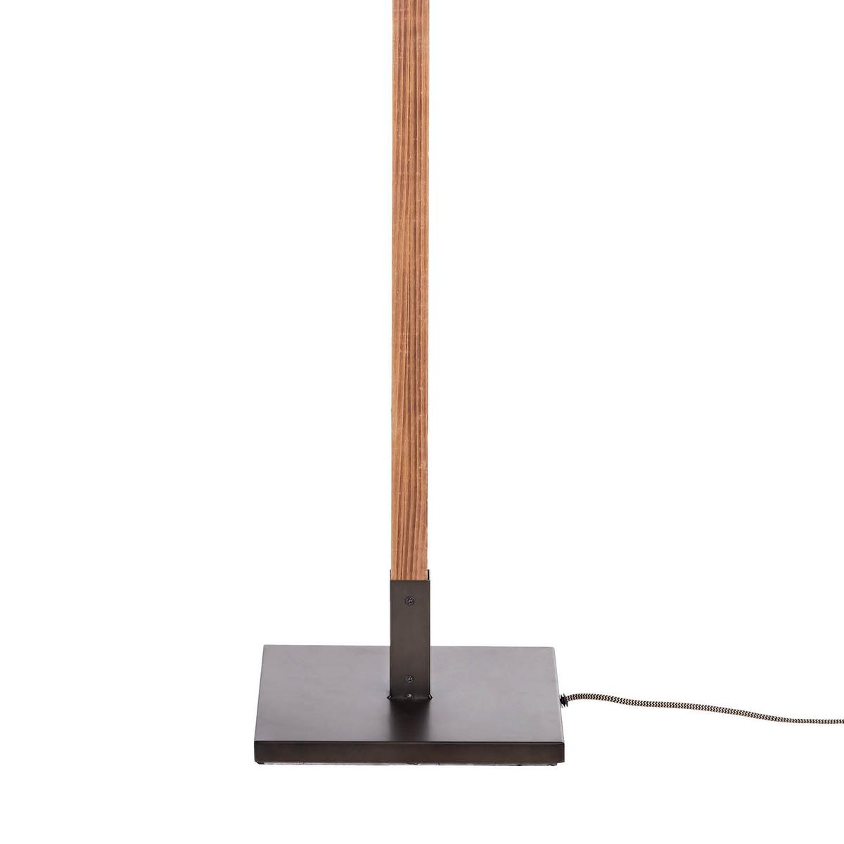 Stehlampe Holz Plow Schwarz drehbar und Schwenkbar - Schwarz, Design, Holz/Metall (51/153,5cm) - Brilliant