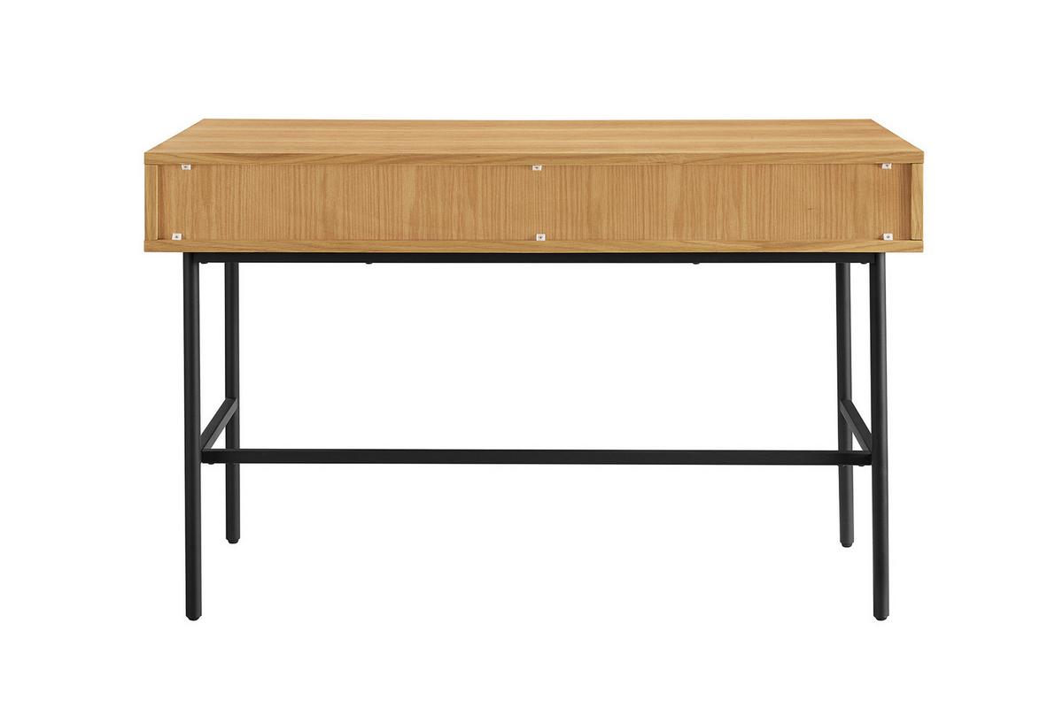 Schreibtisch Schwarz/Eiche Dekor L: 120cm - Eichefarben/Schwarz, MODERN, Holz/Holzwerkstoff (120/60/75cm) - Livetastic