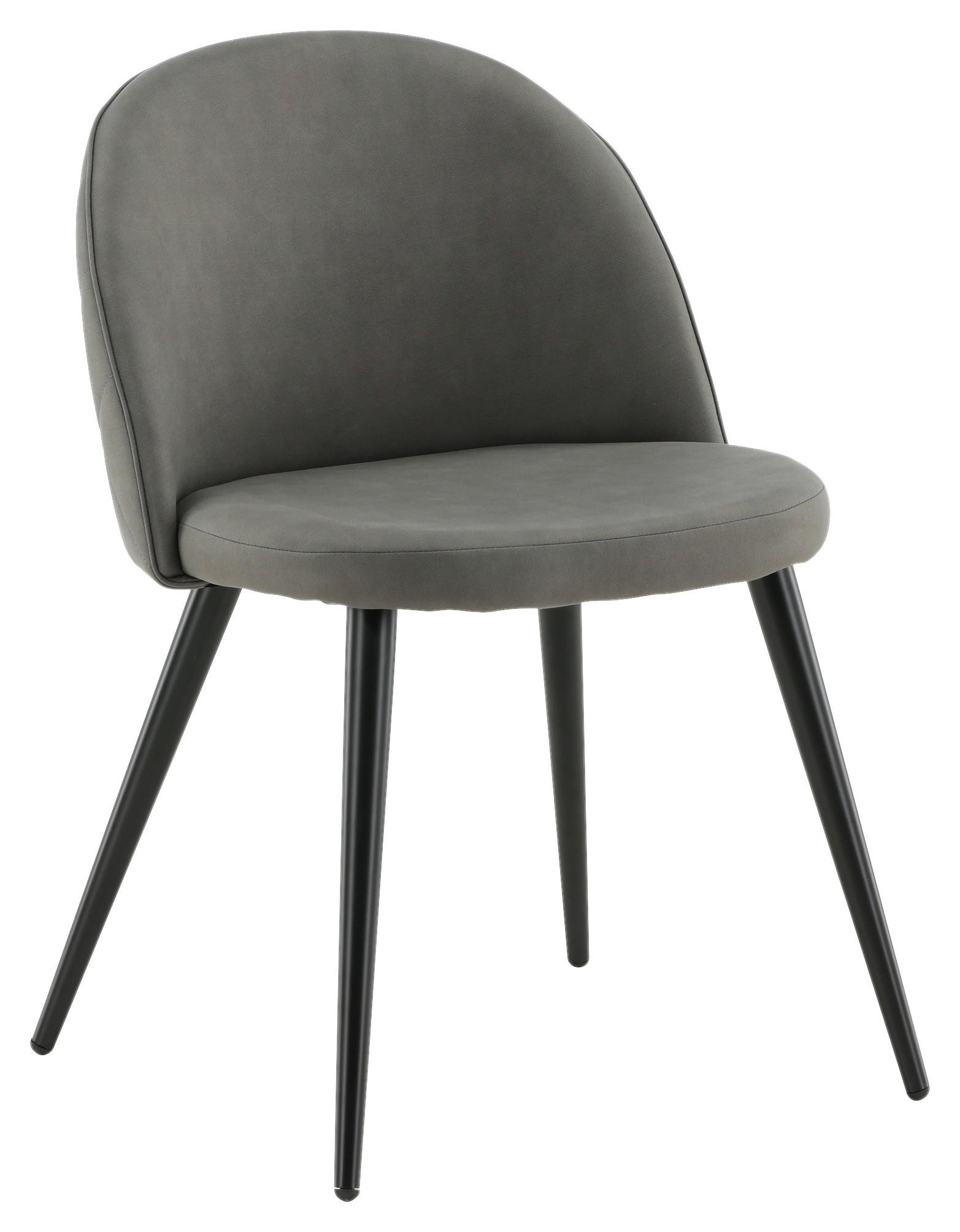 Stuhl-Set Velvet - Dunkelgrau/Beige, Design, Kunststoff/Textil (50/76,5/57cm) - Livetastic