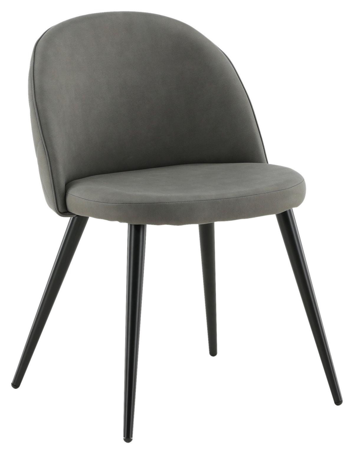 Stuhl-Set Velvet - Dunkelgrau/Beige, Design, Kunststoff/Textil (50/76,5/57cm) - Livetastic