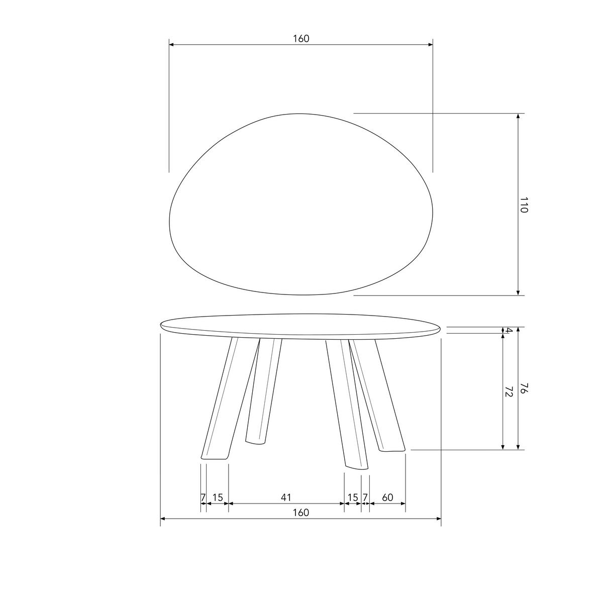 ESSTISCH Roundly Walnussfarben L: 160cm - Walnussfarben, MODERN, Holz (160/110/76cm) - Livetastic