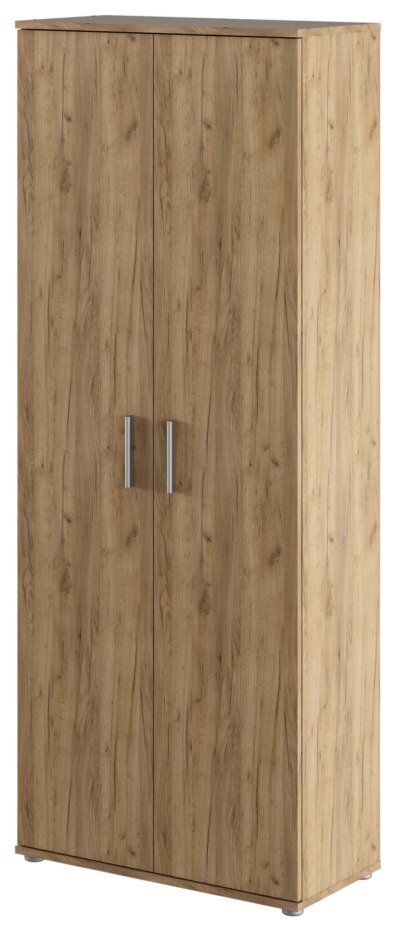 VIACÚČELOVÁ SKRIŇA JIM - farba duba/hliníková, Modern, kompozitné drevo/plast (70/178,9/34cm)