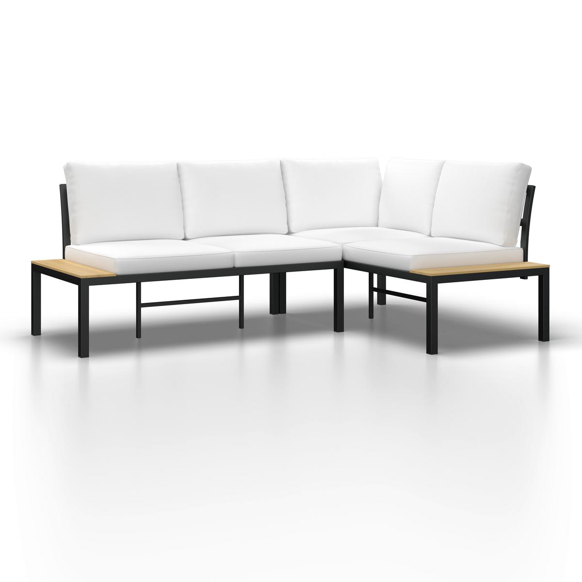 TERASOVÁ SEDACÍ SOUPRAVA ARIANNA - černá/krémová, Moderní, kov/textil (146/76/75cm) - Bessagi Garden