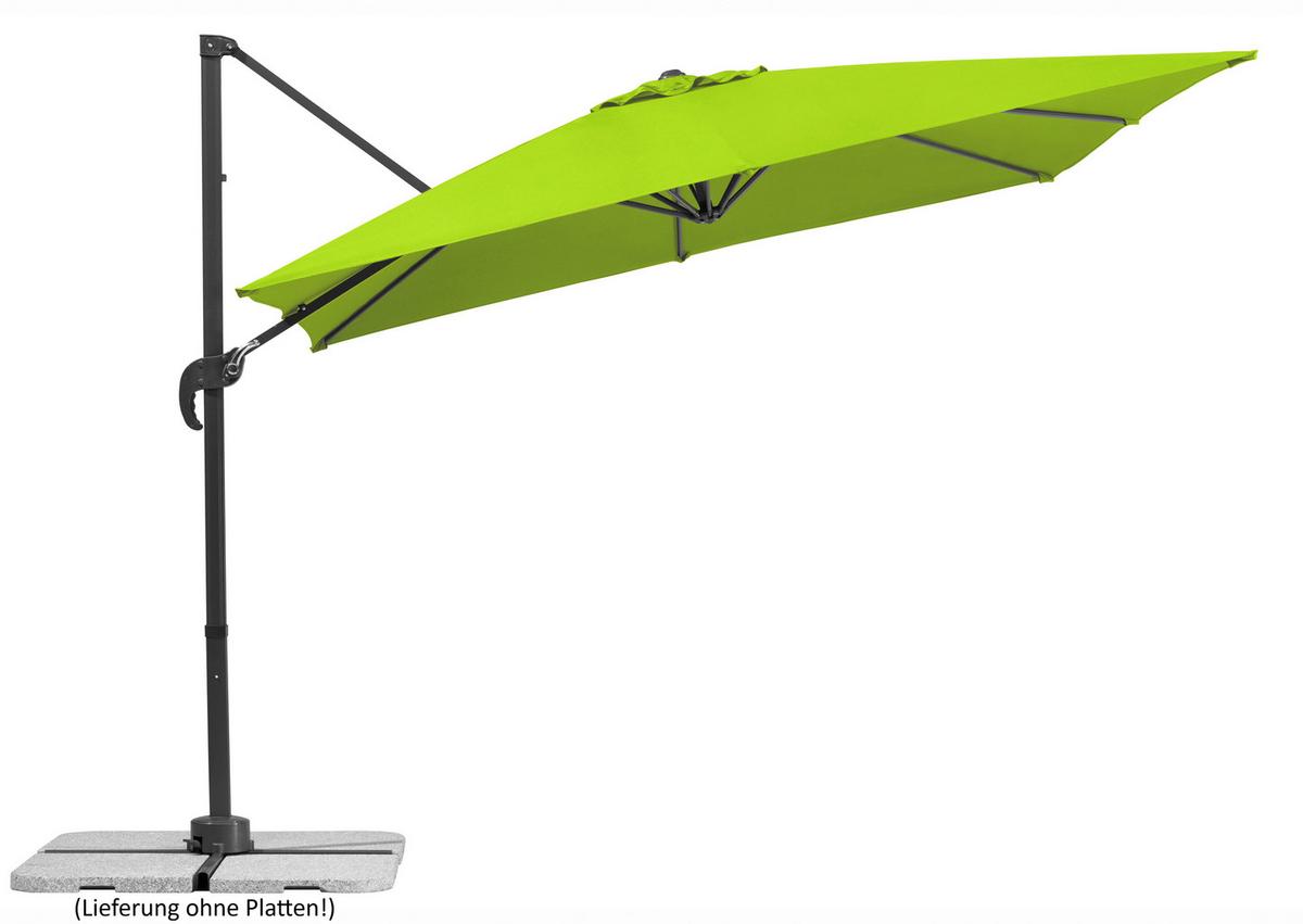 Ampelschirm Rhodos Junior BxHxT: 338x239x270 cm Grün - Anthrazit/Grün, Basics, Textil/Metall (338/239/270cm) - Schneider