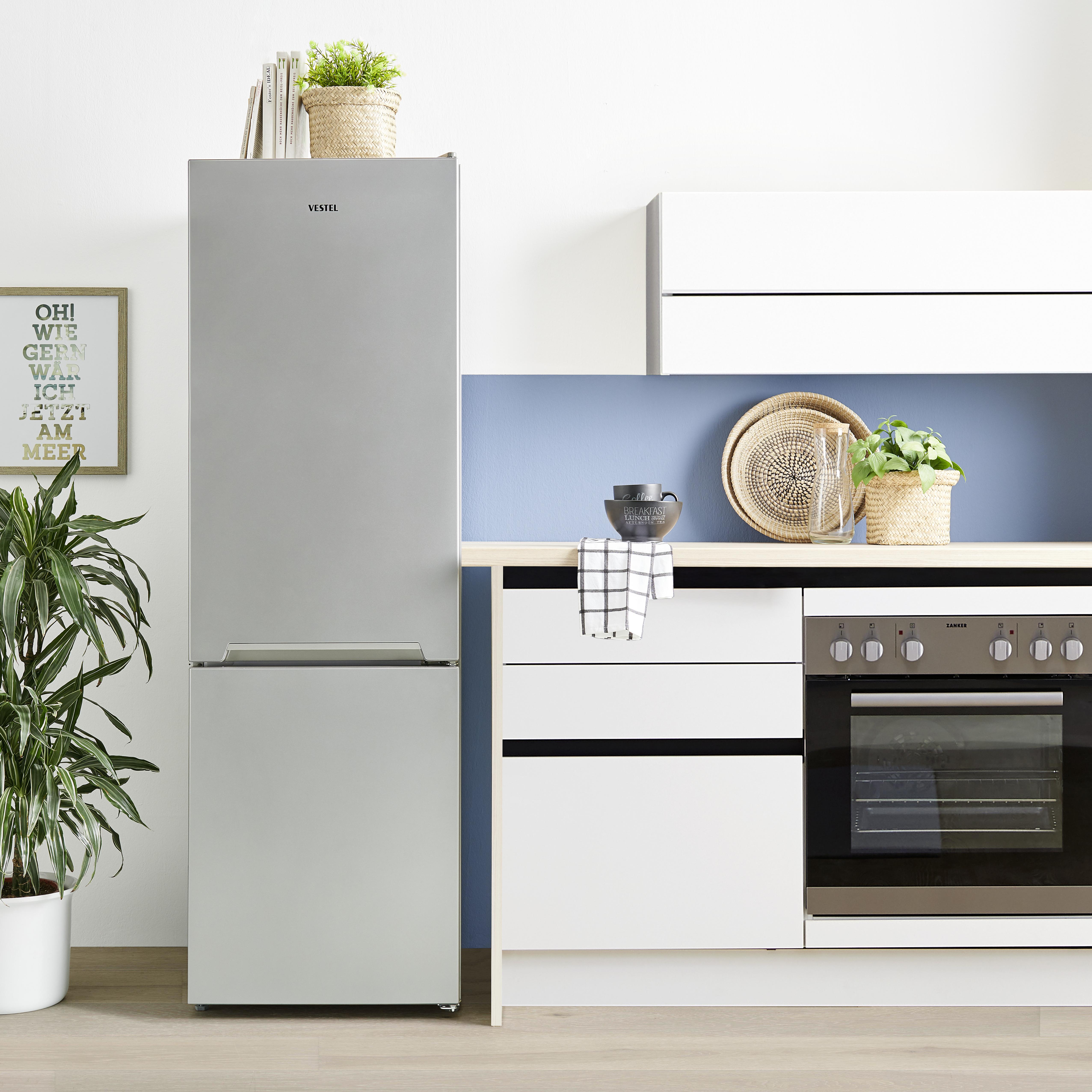 Kühl-Gefrierkombination K-K031G Silberfarben 184 L/84 L - Silberfarben, Basics (54/170/59,5cm) - Vestel