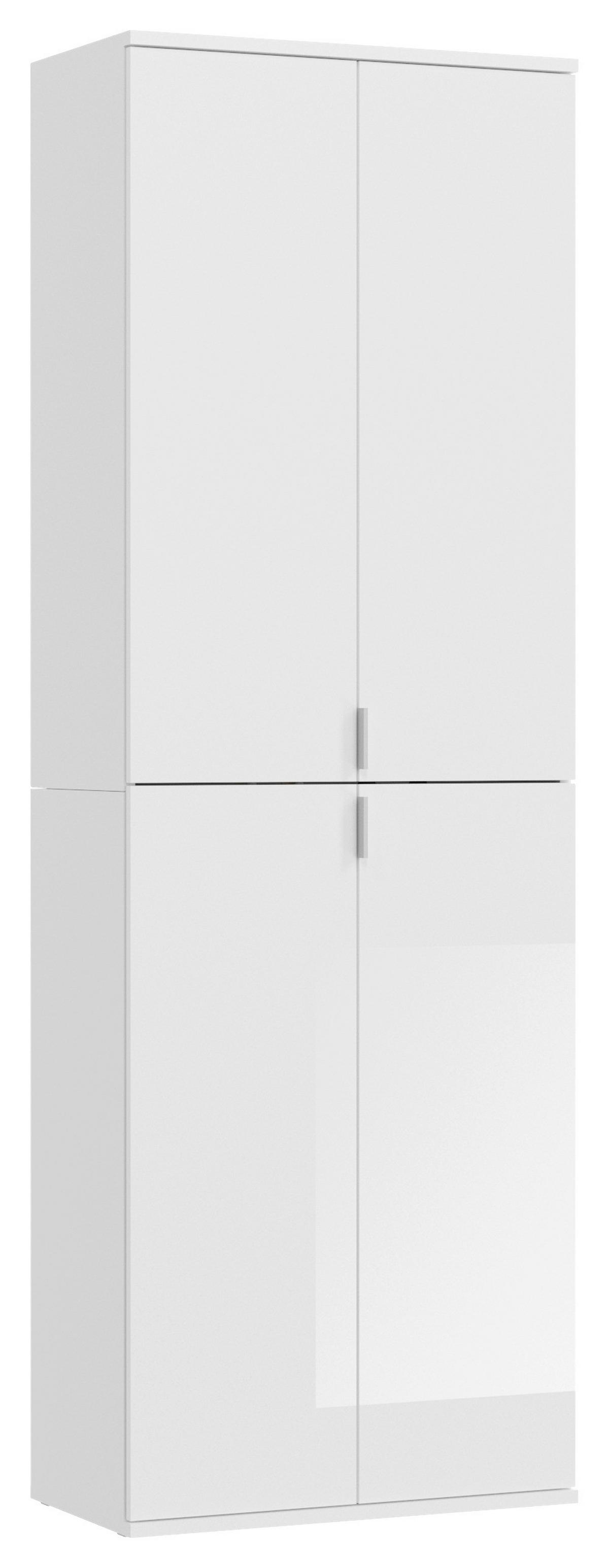 Mehrzweckschrank Projekt X Weiß Dekor Bxh 61x193 Cm - Weiß Hochglanz/Schwarz, MODERN, Holzwerkstoff (61/193/34cm) - MID.YOU