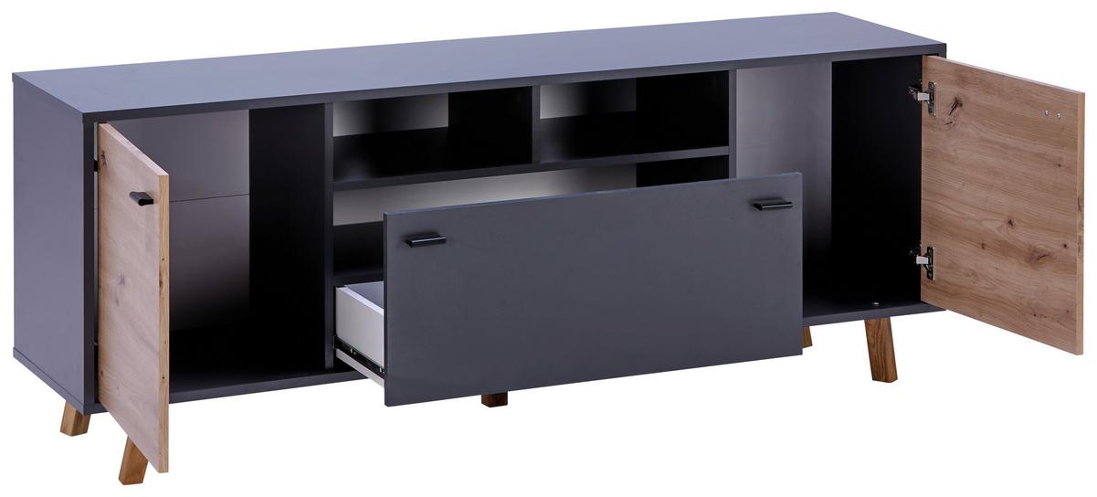 TV-Lowboard Trend B: 170 cm Anthrazit, Eiche Artisan - Anthrazit/Eiche Artisan, MODERN, Holzwerkstoff (170/66/40cm)