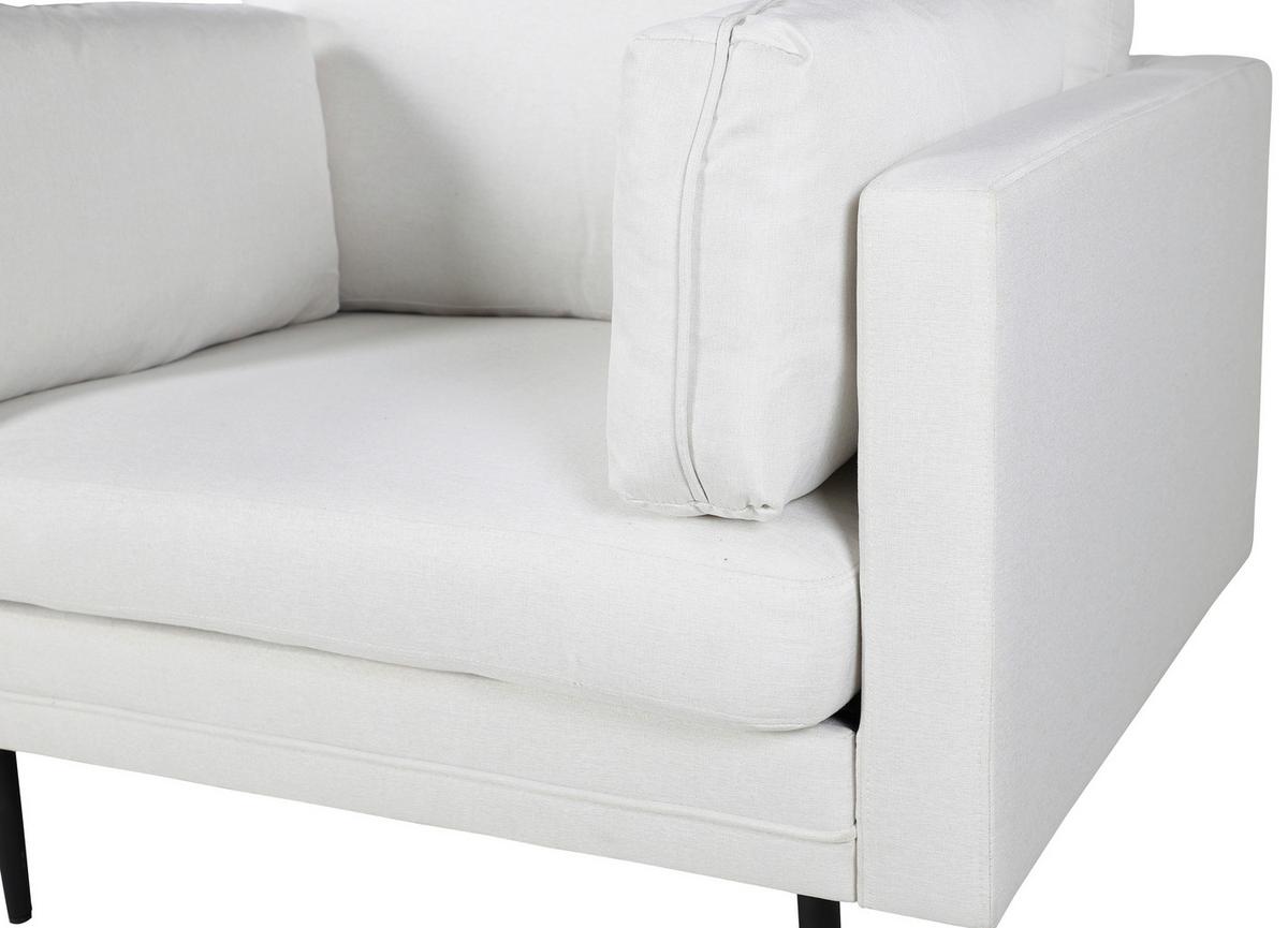 Sessel Boom Weiß B: 110 cm - Beige/Schwarz, Design, Kunststoff/Textil (110/84/86cm) - Livetastic