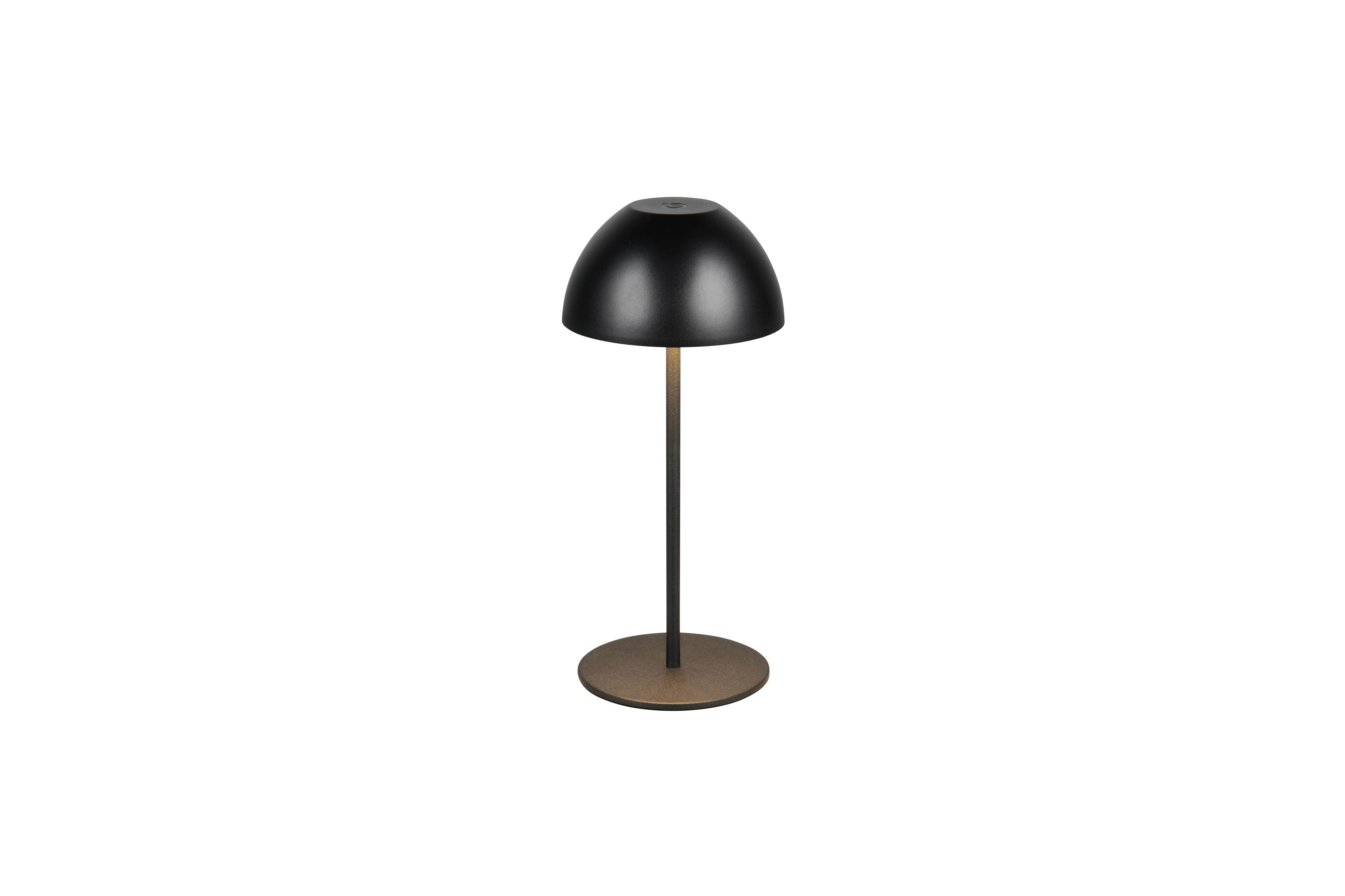 Akku-Tischleuchte Ortiz Schwarz D: 9 cm - Schwarz, Trend, Kunststoff (9/20cm)
