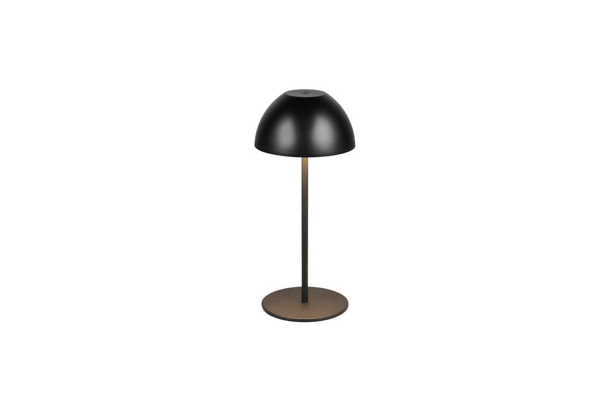 Akku-tischleuchte Ortiz Schwarz D: 9 Cm - Schwarz, Trend, Kunststoff (9/20cm)