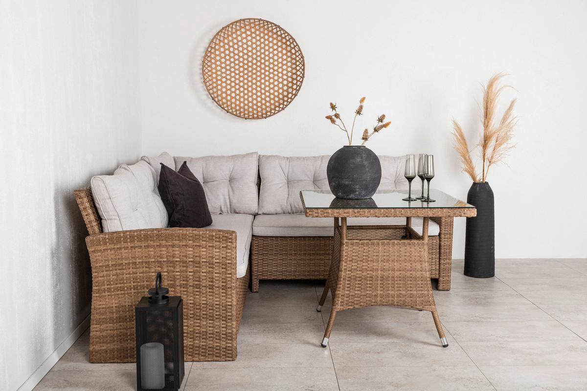 Loungegarnitur Watford - Braun, KONVENTIONELL, Holz - Gardenson