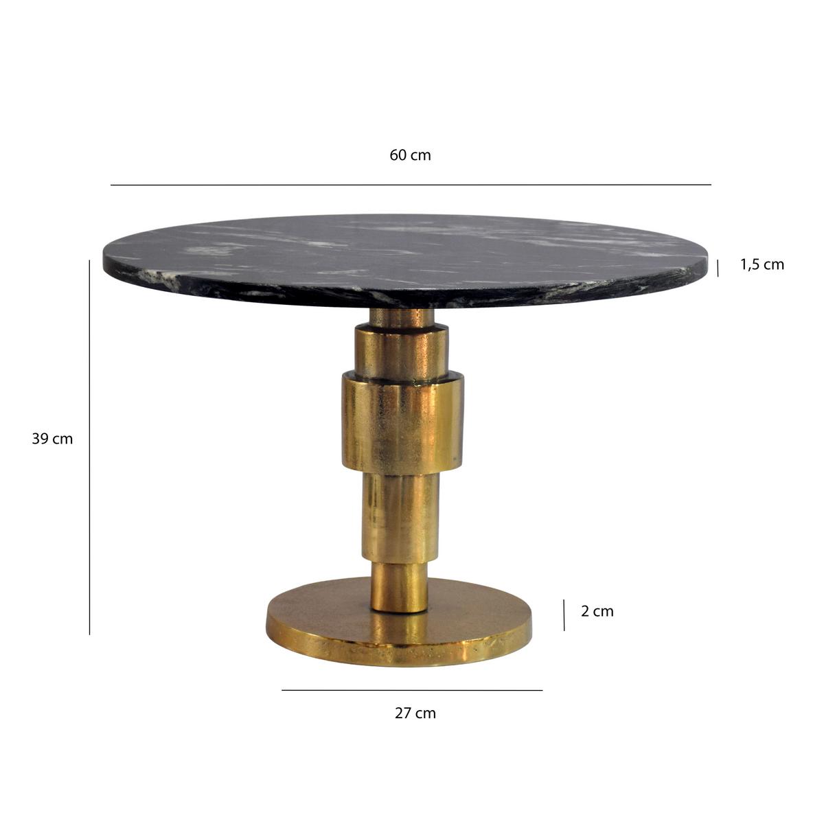 Konferenčný stolík mramor - čierna/zlatá, Design, kov/kameň (60/60/39cm) - MID.YOU