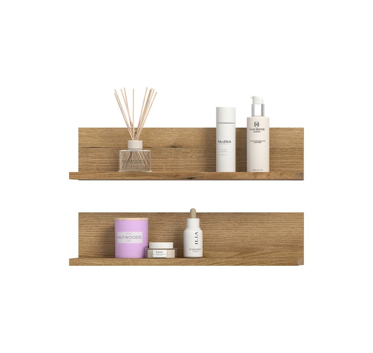 Badezimmerregal Aqua Eichefarben B: 51cm - Eichefarben, Trend, Holzwerkstoff (51/12/14cm) - MID.YOU