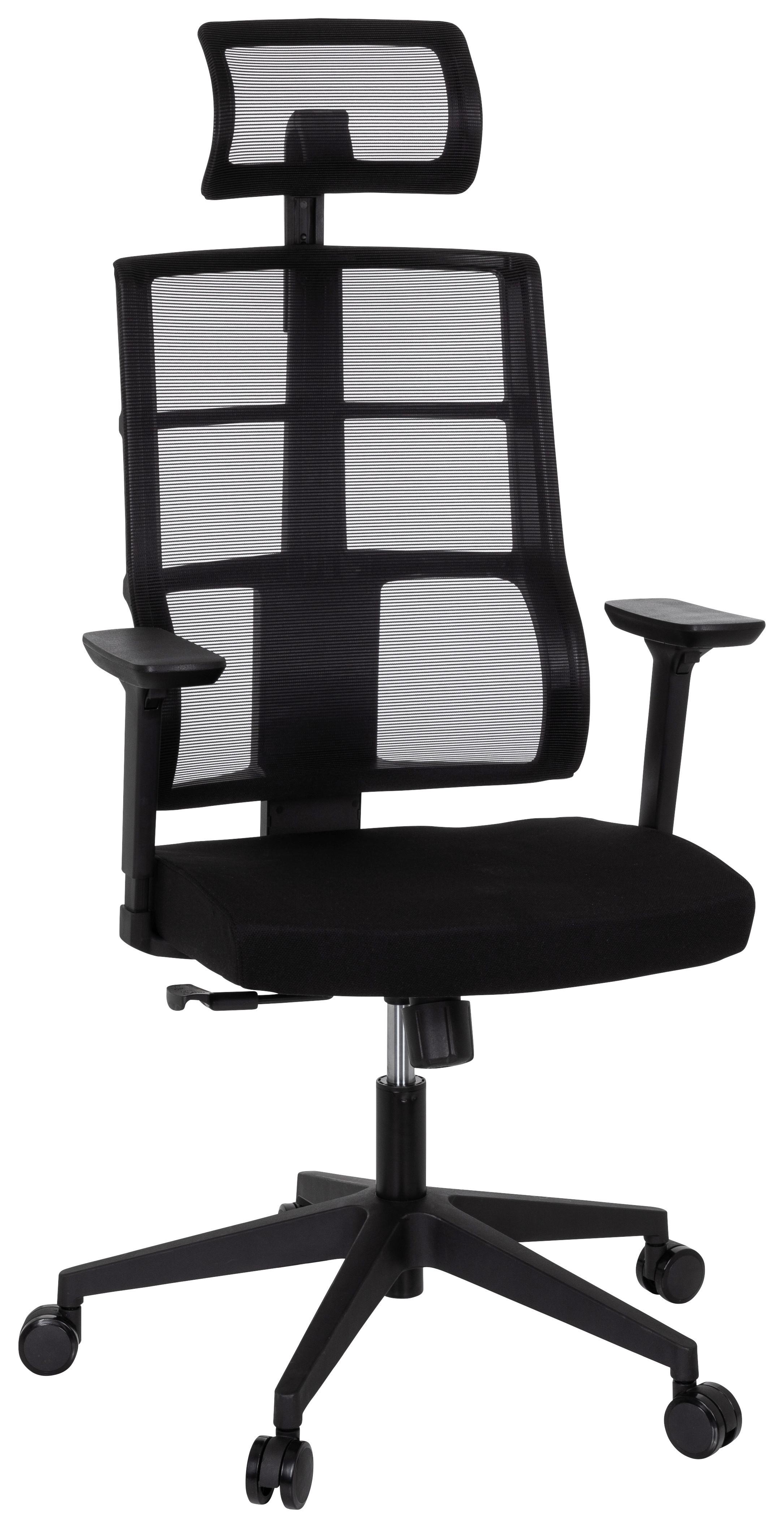 Drehstuhl Spinio Pro Schwarz - Schwarz, MODERN, Kunststoff/Textil (64/138/62cm) - MID.YOU