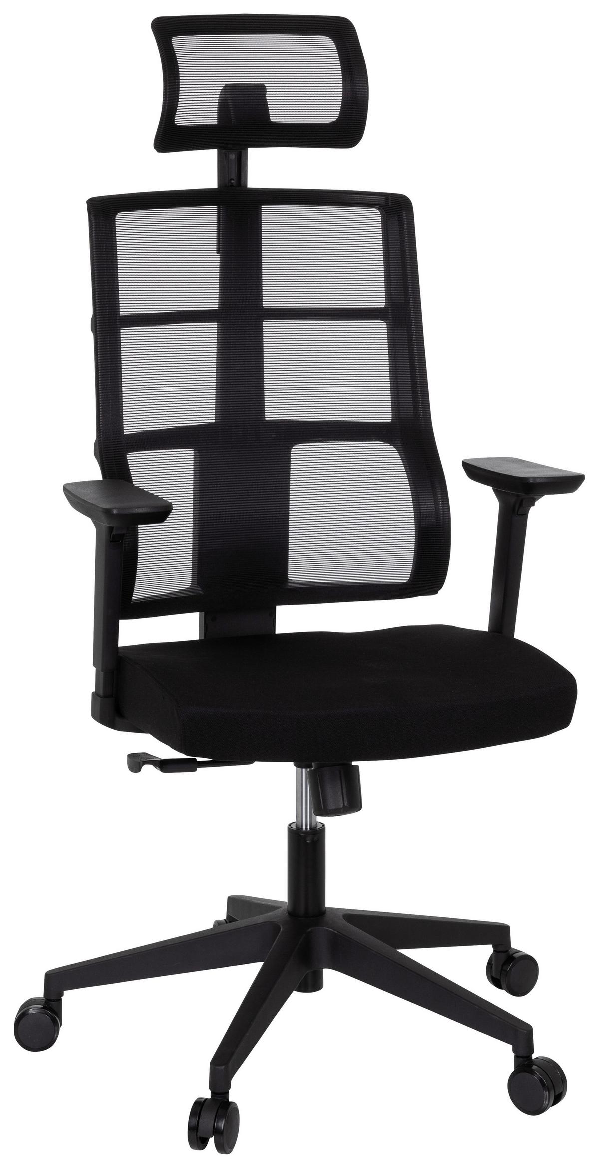 Drehstuhl Spinio Pro Schwarz - Schwarz, MODERN, Kunststoff/Textil (64/138/62cm) - MID.YOU