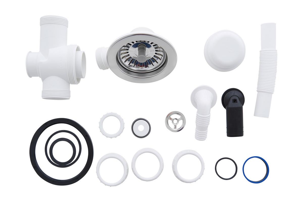 Spüle Respekta Ohio Kunststein Bxt: 66x50 cm - Schwarz, Trend, Glas/Kunststoff (66/21/50cm) - Respekta