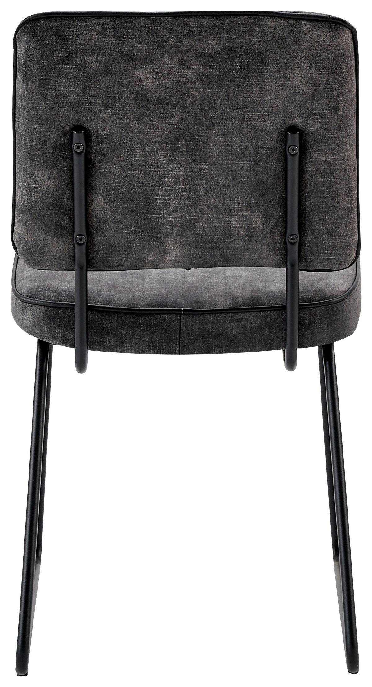 Stuhl-set Liam - Anthrazit/Schwarz, MODERN, Textil/Metall (45/83/61cm) - MID.YOU
