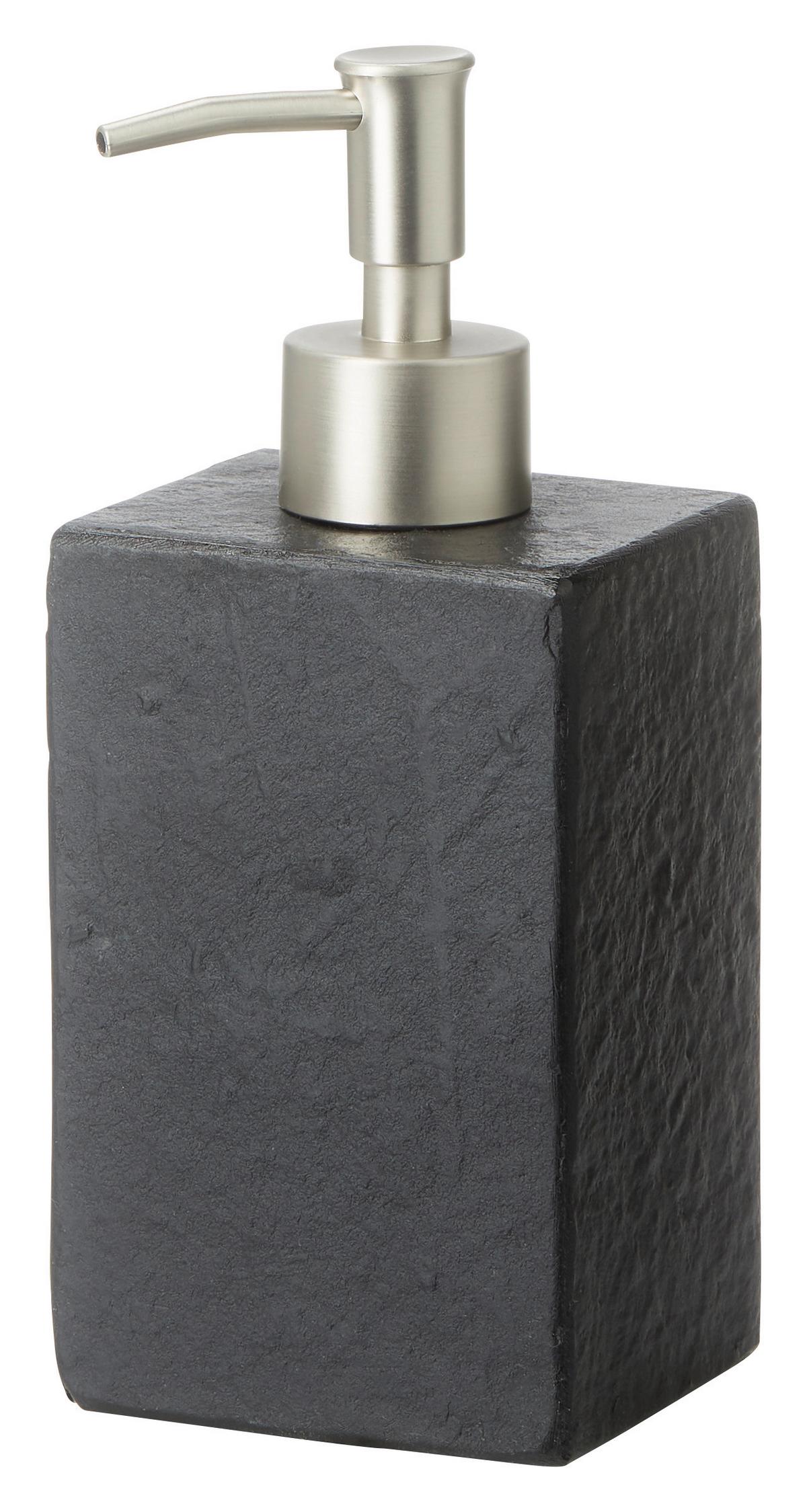Dávkovač mýdla Loki, ca 220ml - antracitová, kámen (7,5/19,5/7cm)
