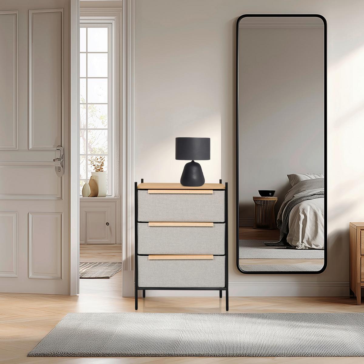 Kommode Stuvar Taupe B: 58 Cm - Taupe/Hellbraun, MODERN, Holzwerkstoff/Textil (58/79/39cm) - MID.YOU