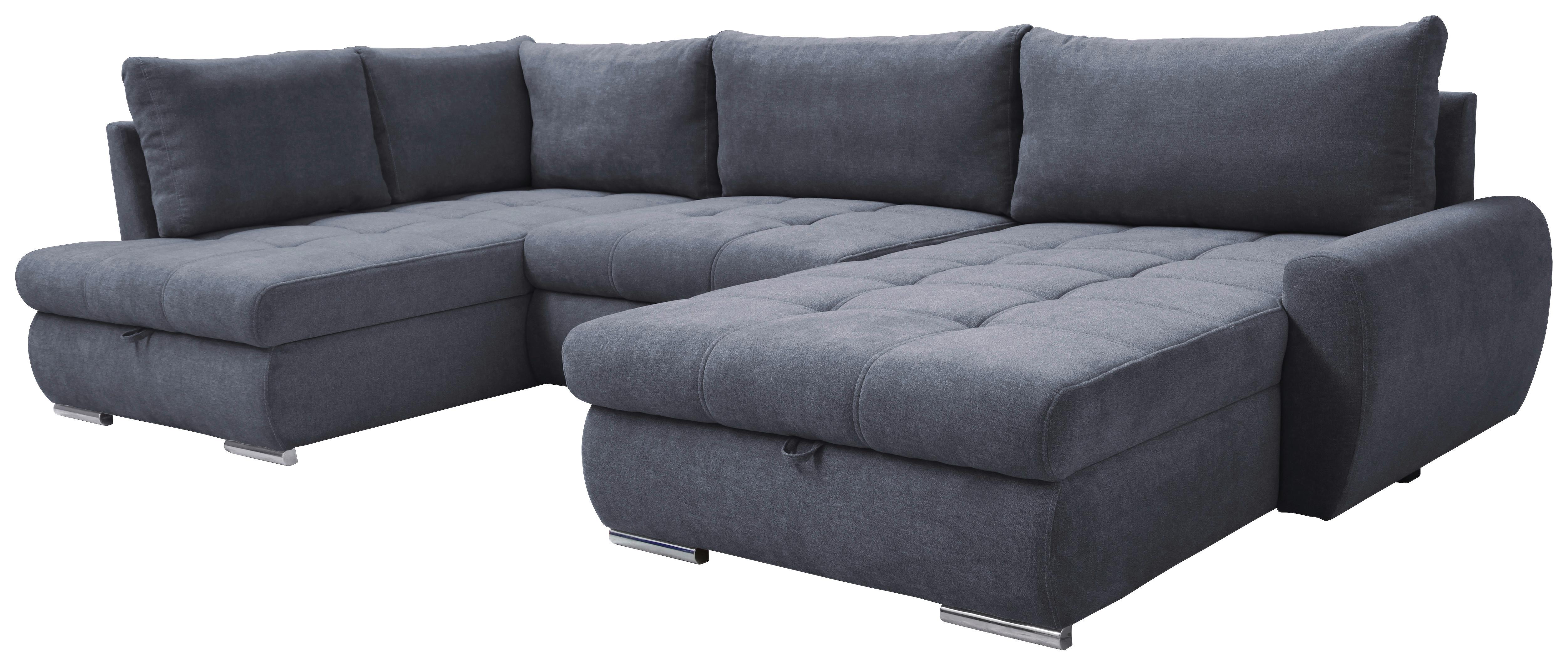 Ecksofa Canion - Chromfarben/Grau, Design, Textil (173/322/174cm) - Livetastic
