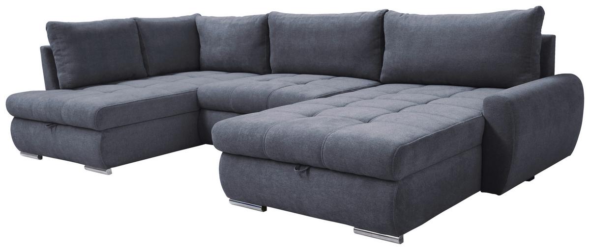Ecksofa Canion - Chromfarben/Grau, Design, Textil (173/322/174cm) - Livetastic