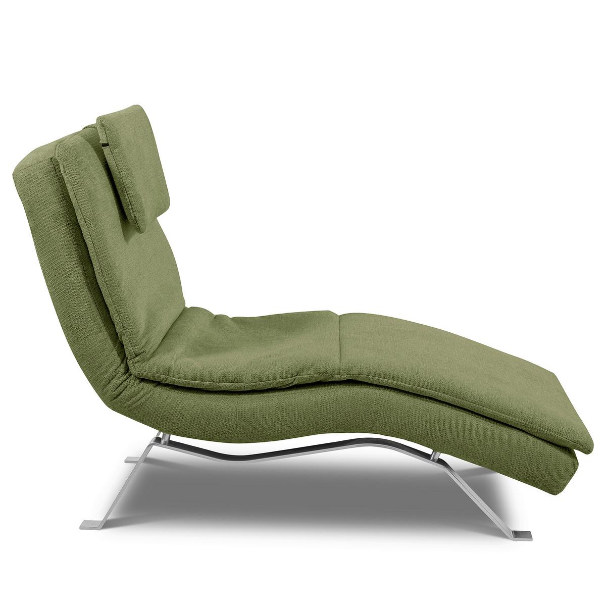 RELAXLIEGE Grün B: 65 cm - Silberfarben/Grün, Design, Textil (65/95/171cm) - Celina Home