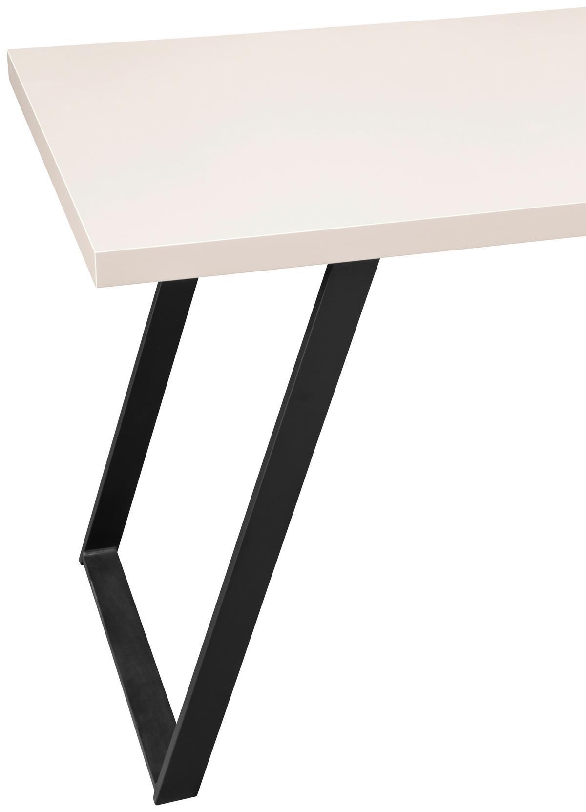 Eckschreibtisch Corinna Schwarz/Kaschmir L: 150 cm - Kaschmir/Schwarz, MODERN, Holzwerkstoff/Metall (150/120/75cm) - MID.YOU