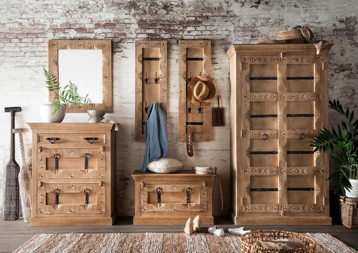 SPIEGEL Naturfarben B: 68cm - Naturfarben, Design, Glas/Holz (68/79/8cm) - MID.YOU