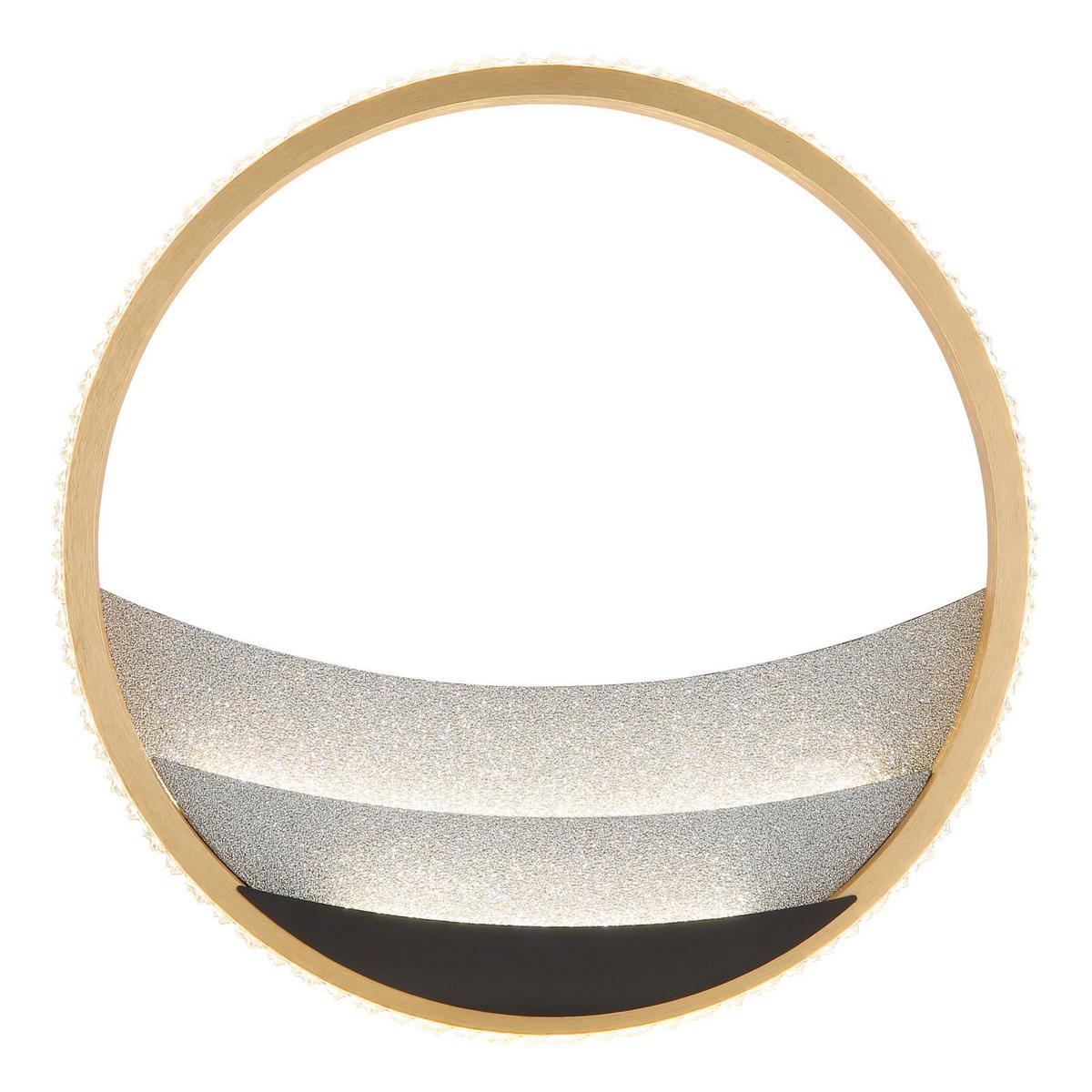 LED-Deckenleuchte Memory-Funktion - Goldfarben/Schwarz, Design, Kunststoff/Metall (29.5/6cm) - Globo