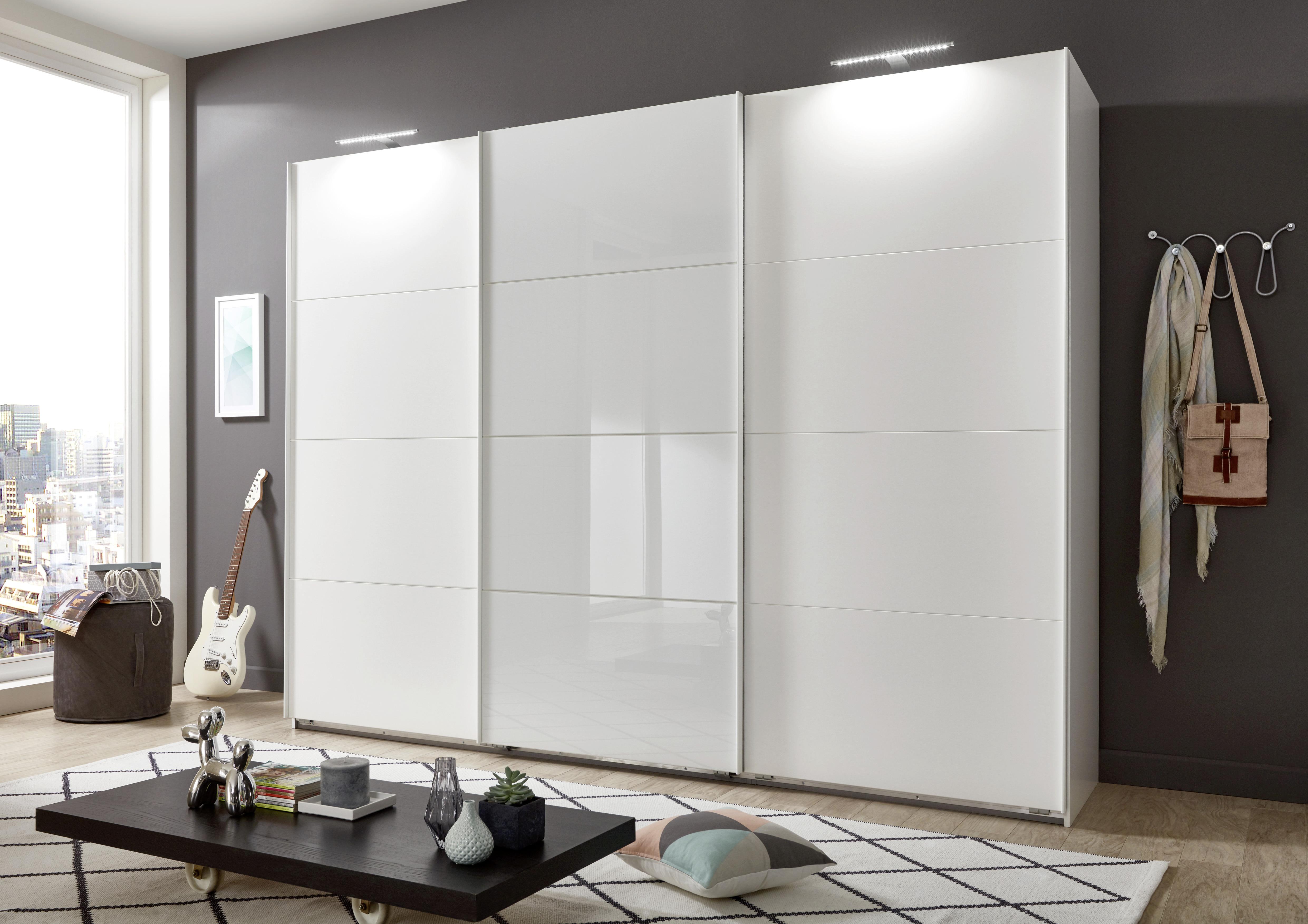 Schwebetürenschrank 270cm Ernesto, Weiß - Weiß, Basics, Holzwerkstoff (270/210/65cm) - Livetastic