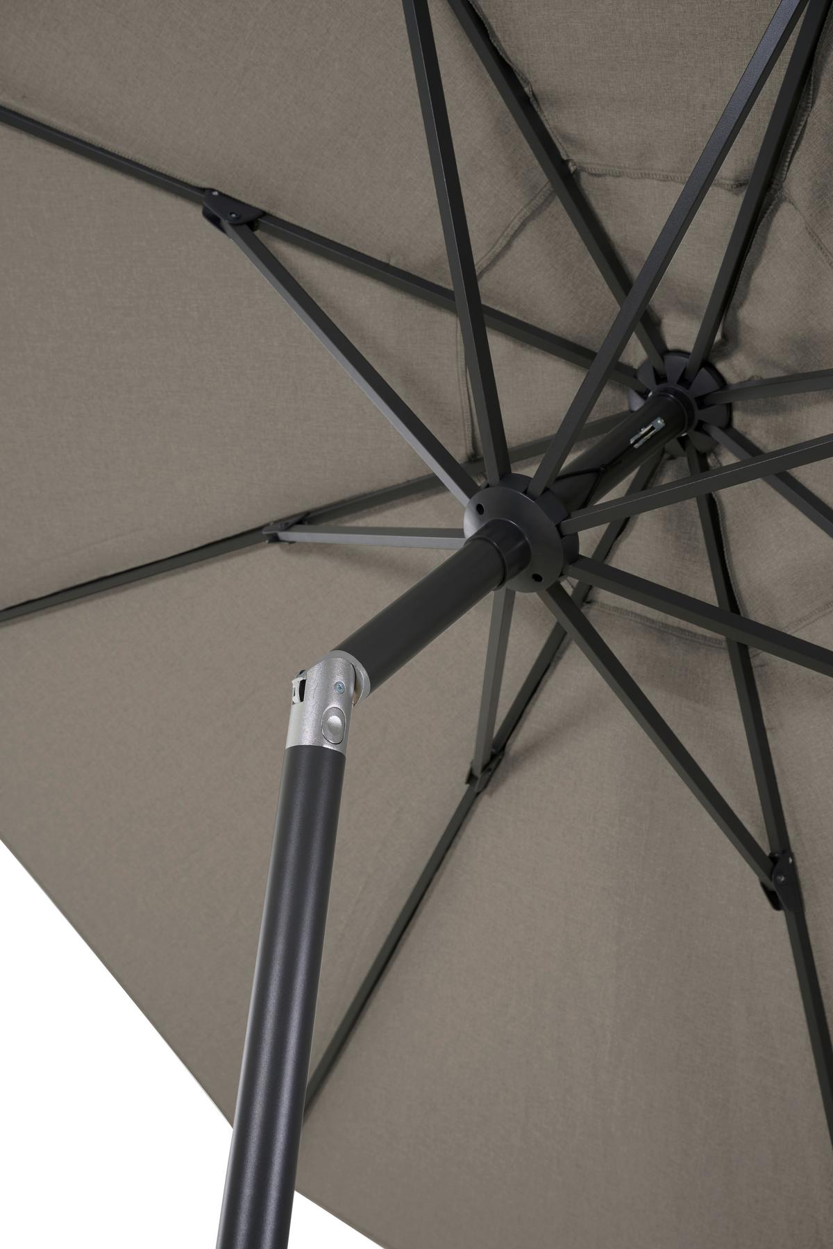 Sonnenschirm T60662 Dm: 300h: 295cm Anthrazit - Taupe/Anthrazit, MODERN, Textil/Metall (300/300cm) - Siena Garden