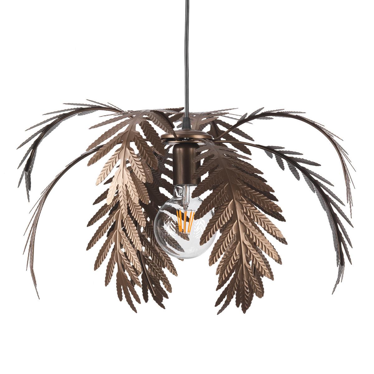 Pendelleuchte Meteorite Dunkelbraun L: 50 cm - Dunkelbraun, KONVENTIONELL, Metall (50/50/110cm)