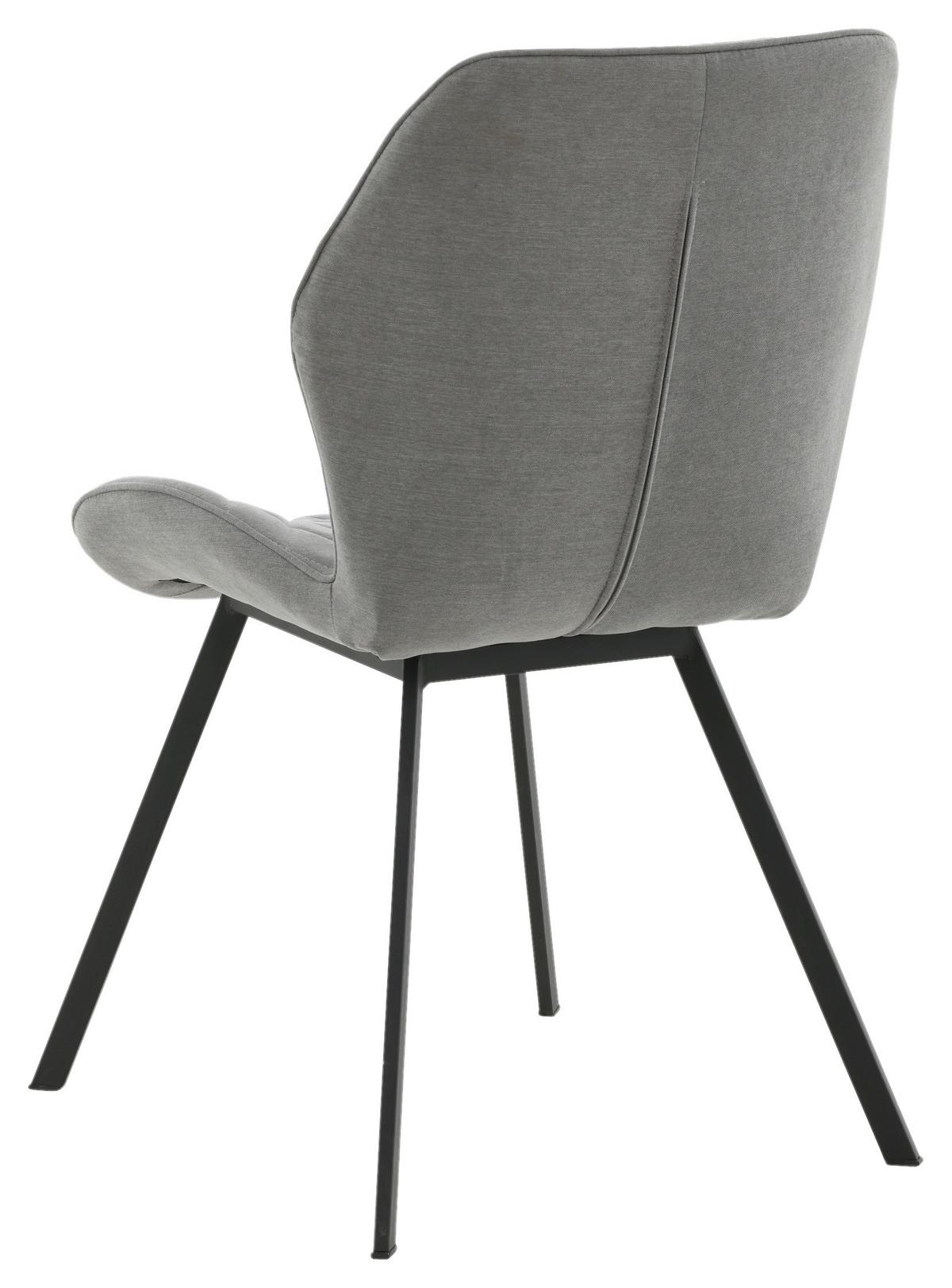Stuhl-Set Gemma - Schwarz/Grau, Design, Textil/Metall (50/90/63cm) - Livetastic