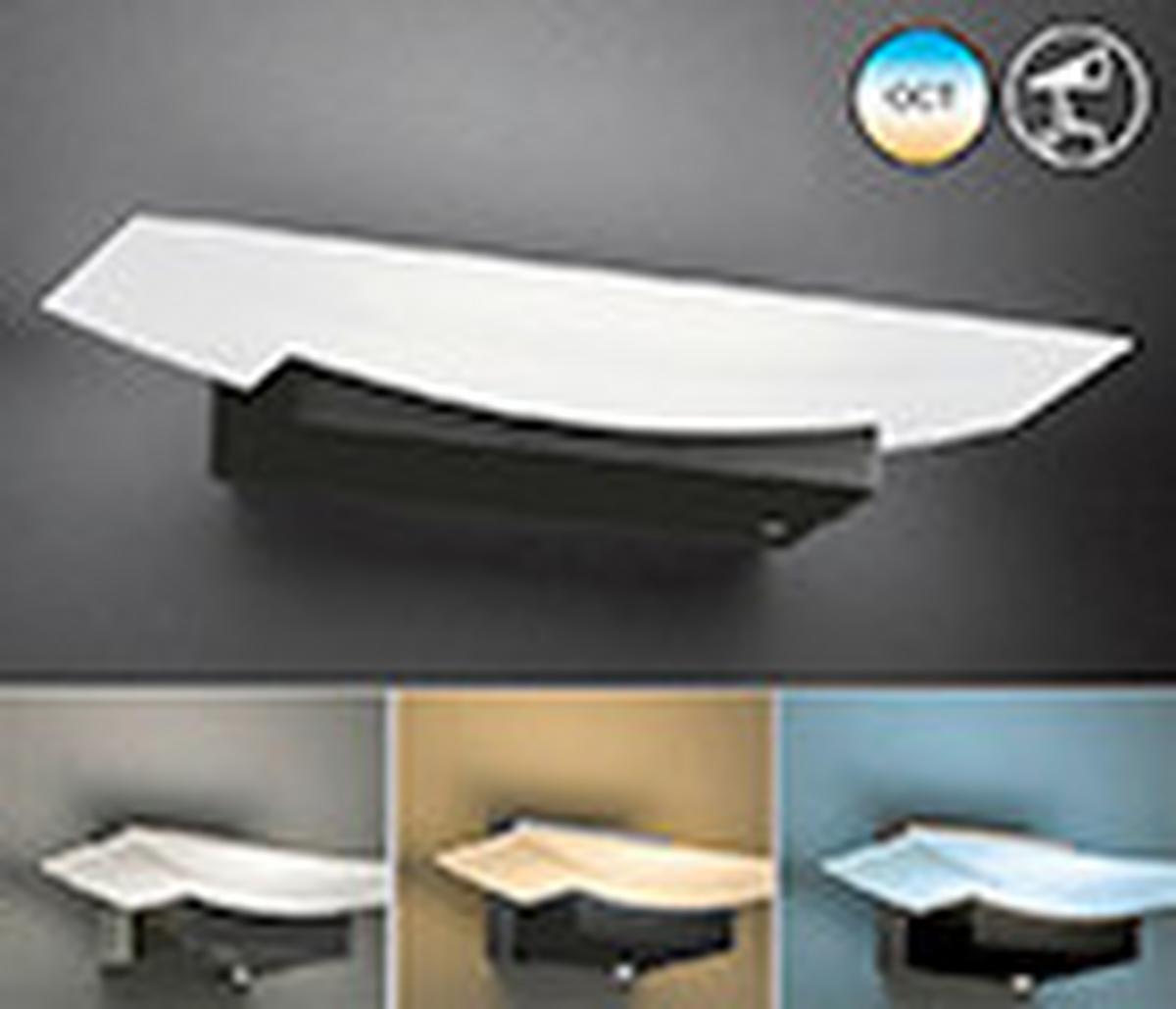 Led-wandleuchte Bowl 1-flammig 3 Helligkeitsstufen - Schwarz/Weiß, Design, Glas/Metall (6/30/11cm) - Fischer & Honsel