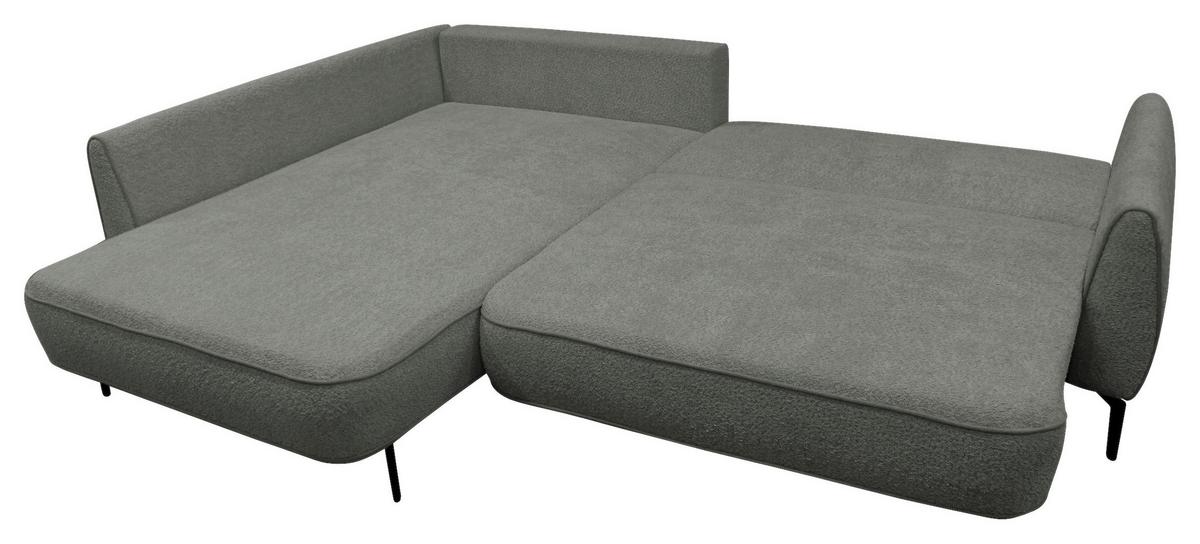 Ecksofa Abriamo Grau 204x273 cm - Creme/Schwarz, Design, Textil (204/273cm) - MID.YOU